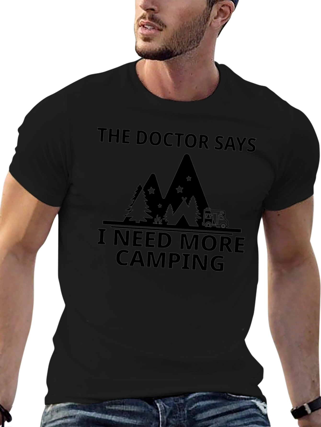 Black Camping T-Shirt - The Doctor Says I Need More Camping view 6