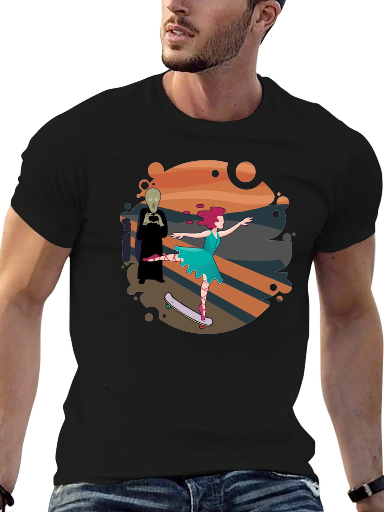 Black Ballet Skater Tee - Unique Graphic Design view 6