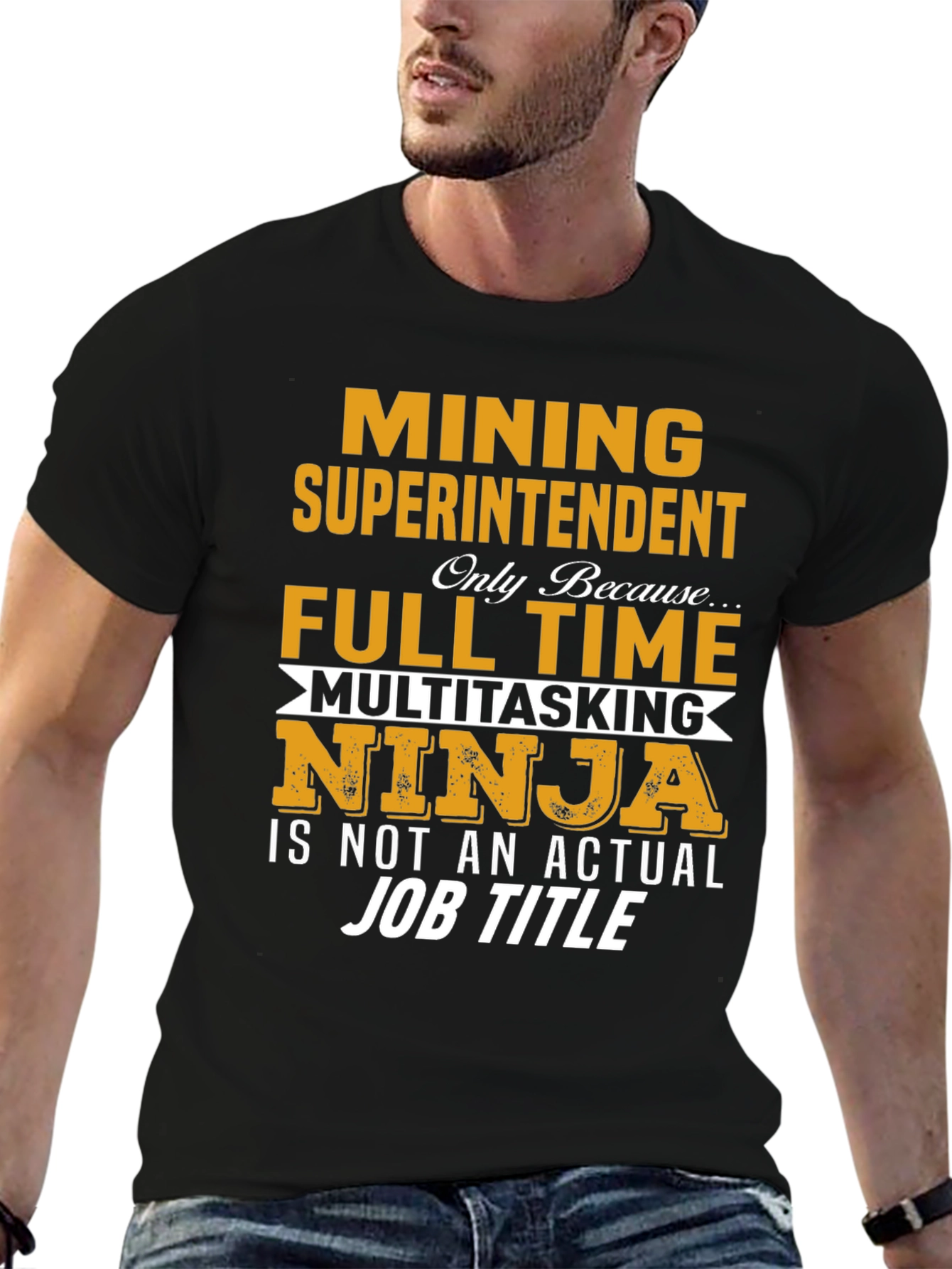 Black Mining Superintendent T-Shirt view 6