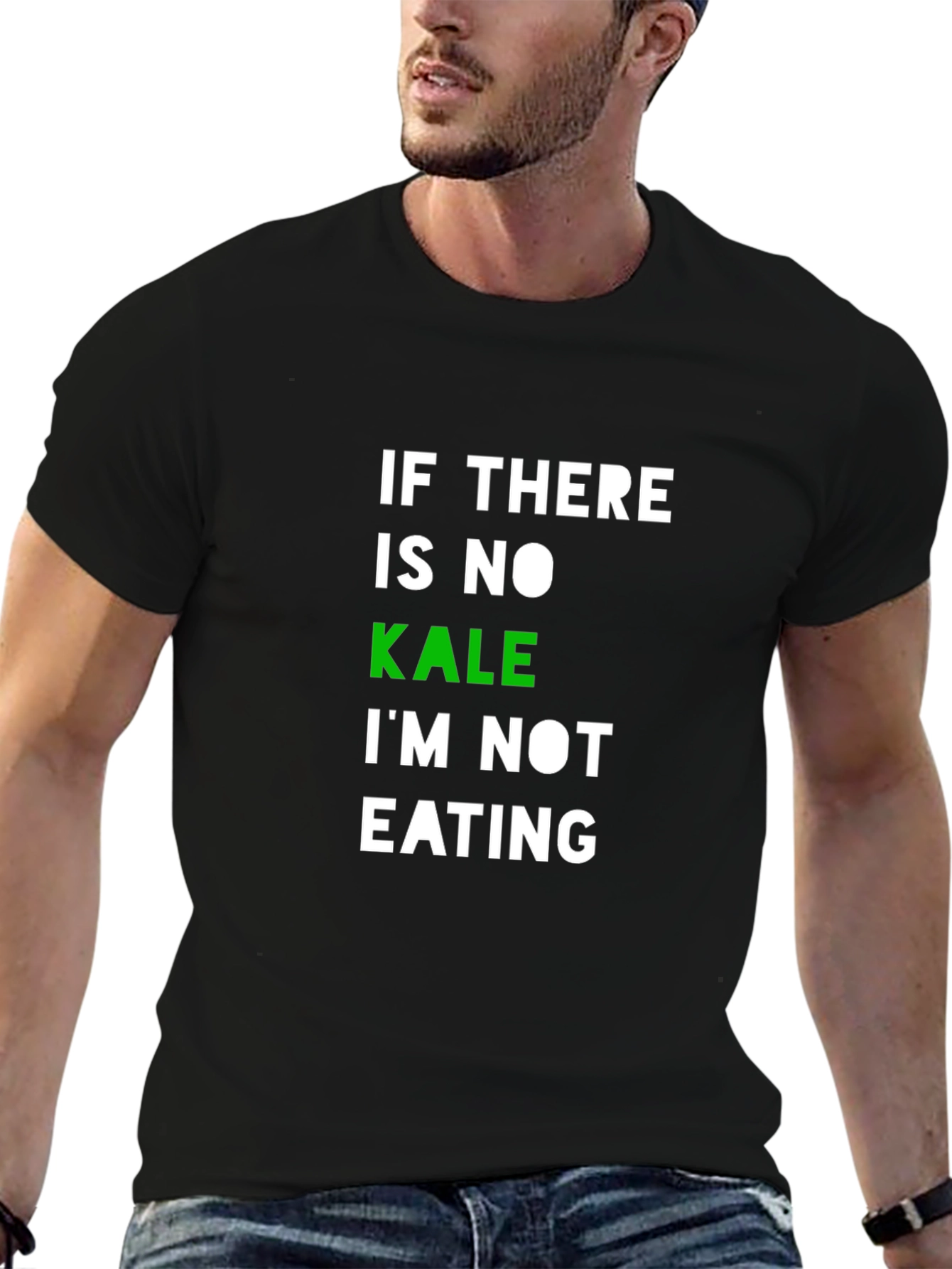 Black Kale Lover T-Shirt - Funny Vegan Tee view 6