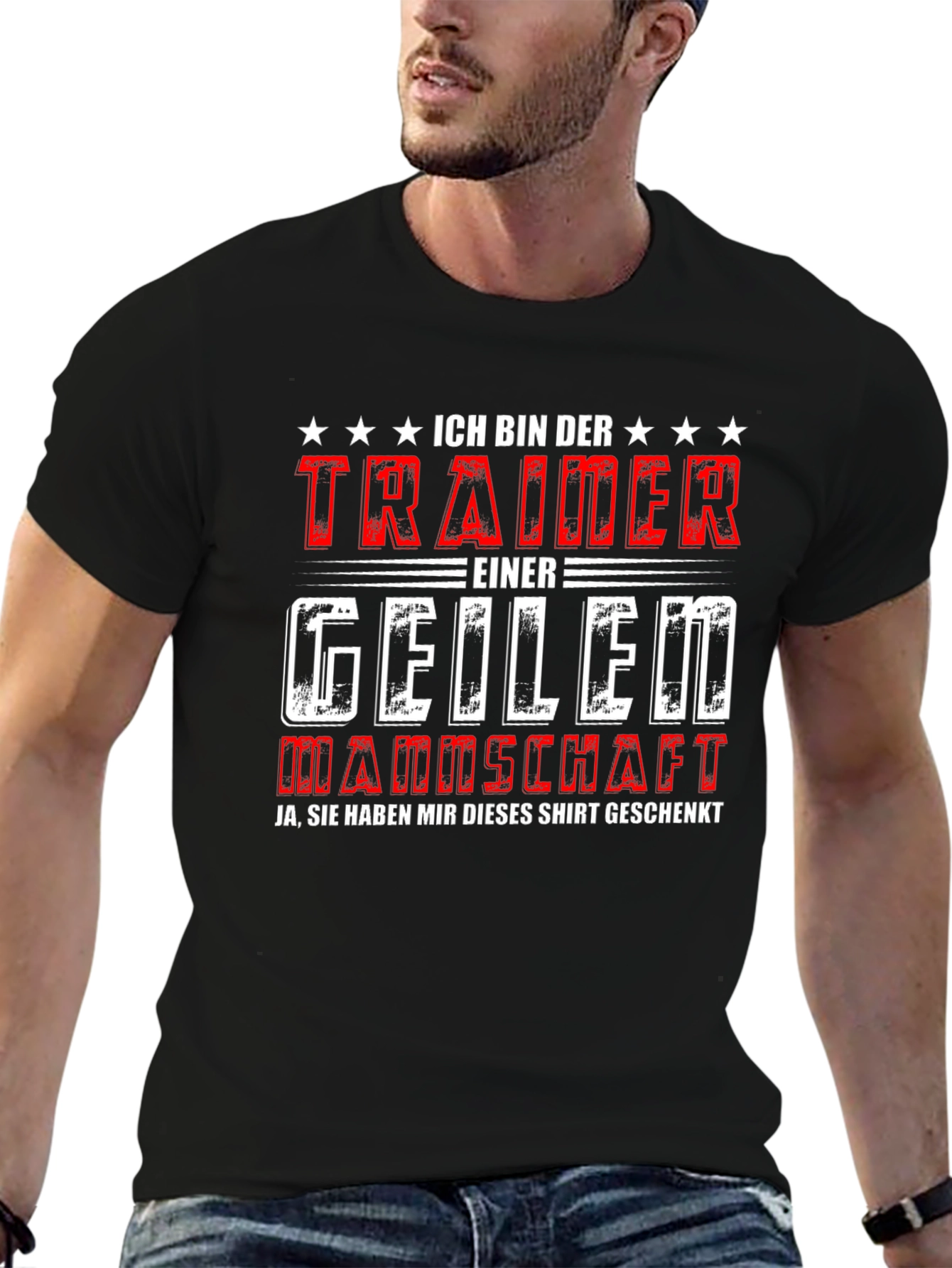 Black Funny German Trainer T-Shirt "I'm the Trainer" view 6