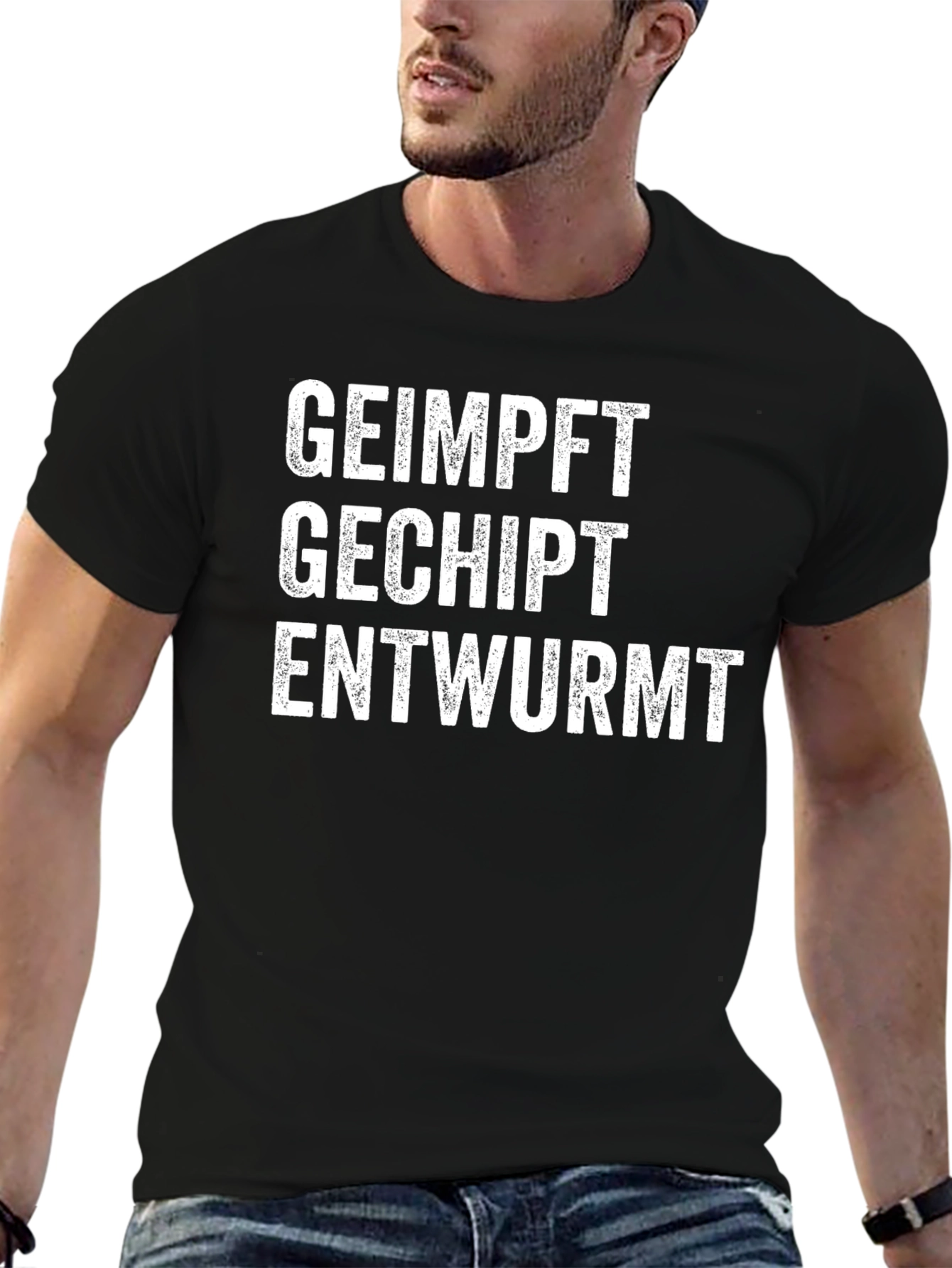 Black Geimpft Gechipt Entwurmt T-Shirt view 6