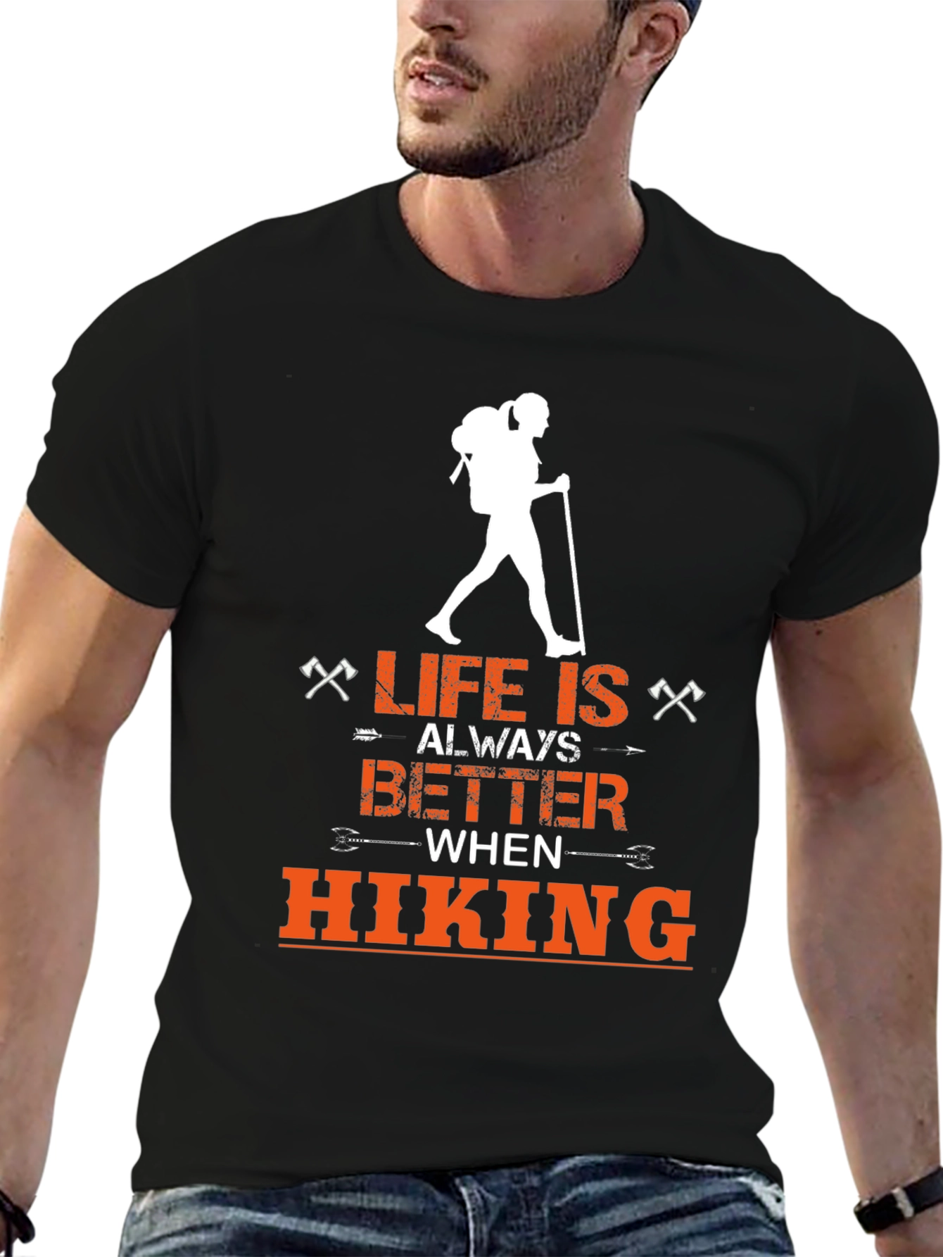 Black Life is Better Hiking Graphic Tee view 6