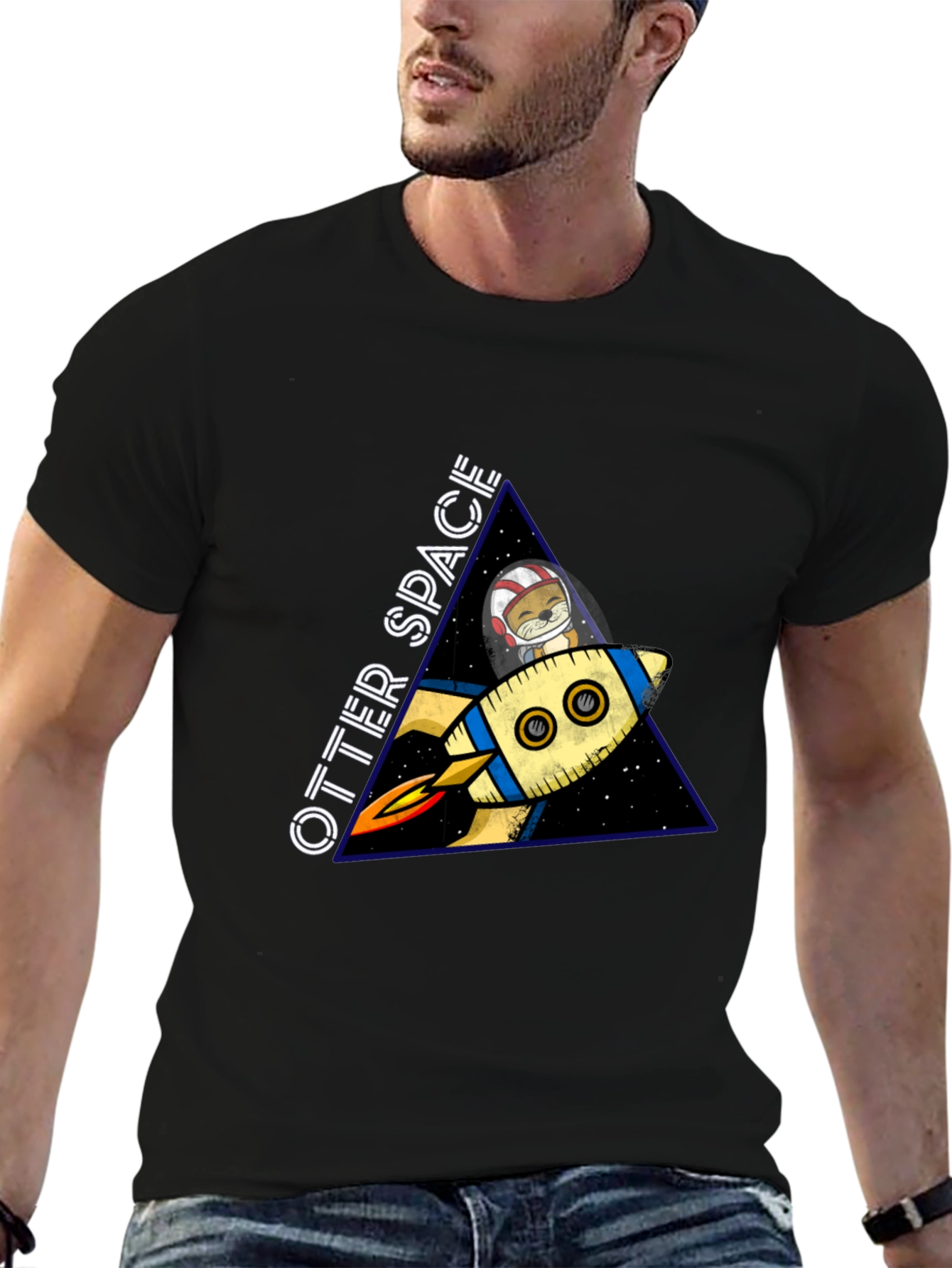 Black Otter Space T-Shirt view 6