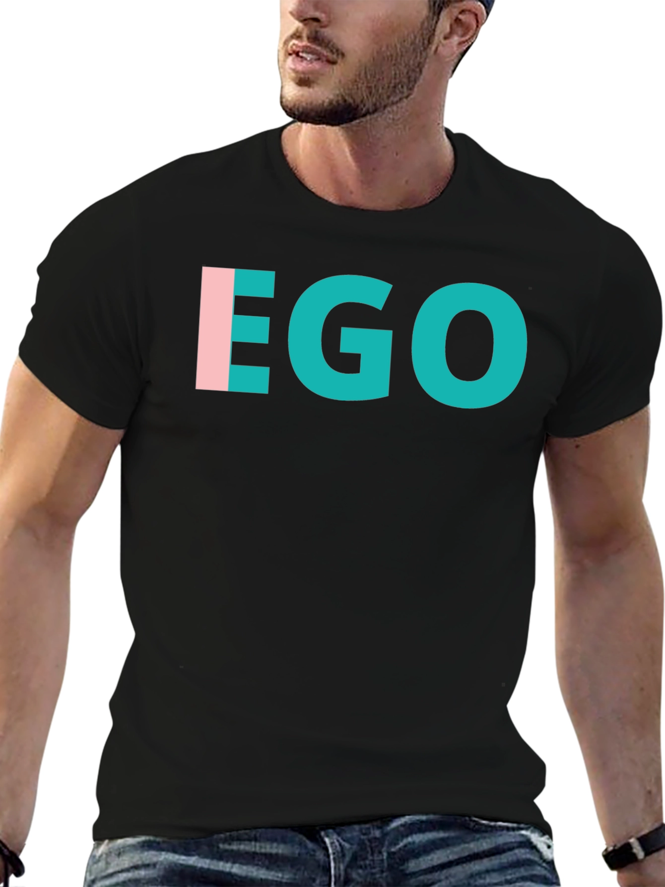 Black EGO Graphic T-Shirt - Modern Statement Tee view 6