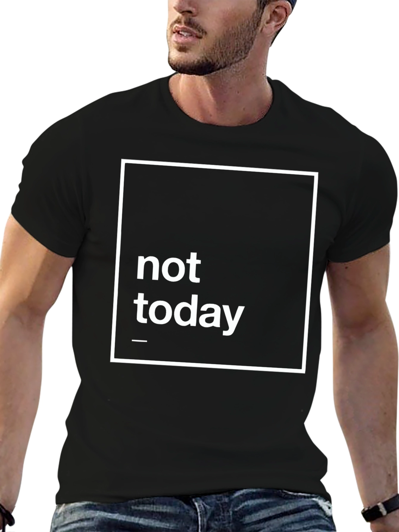 Black Not Today Graphic Tee - Black Casual T-Shirt view 6