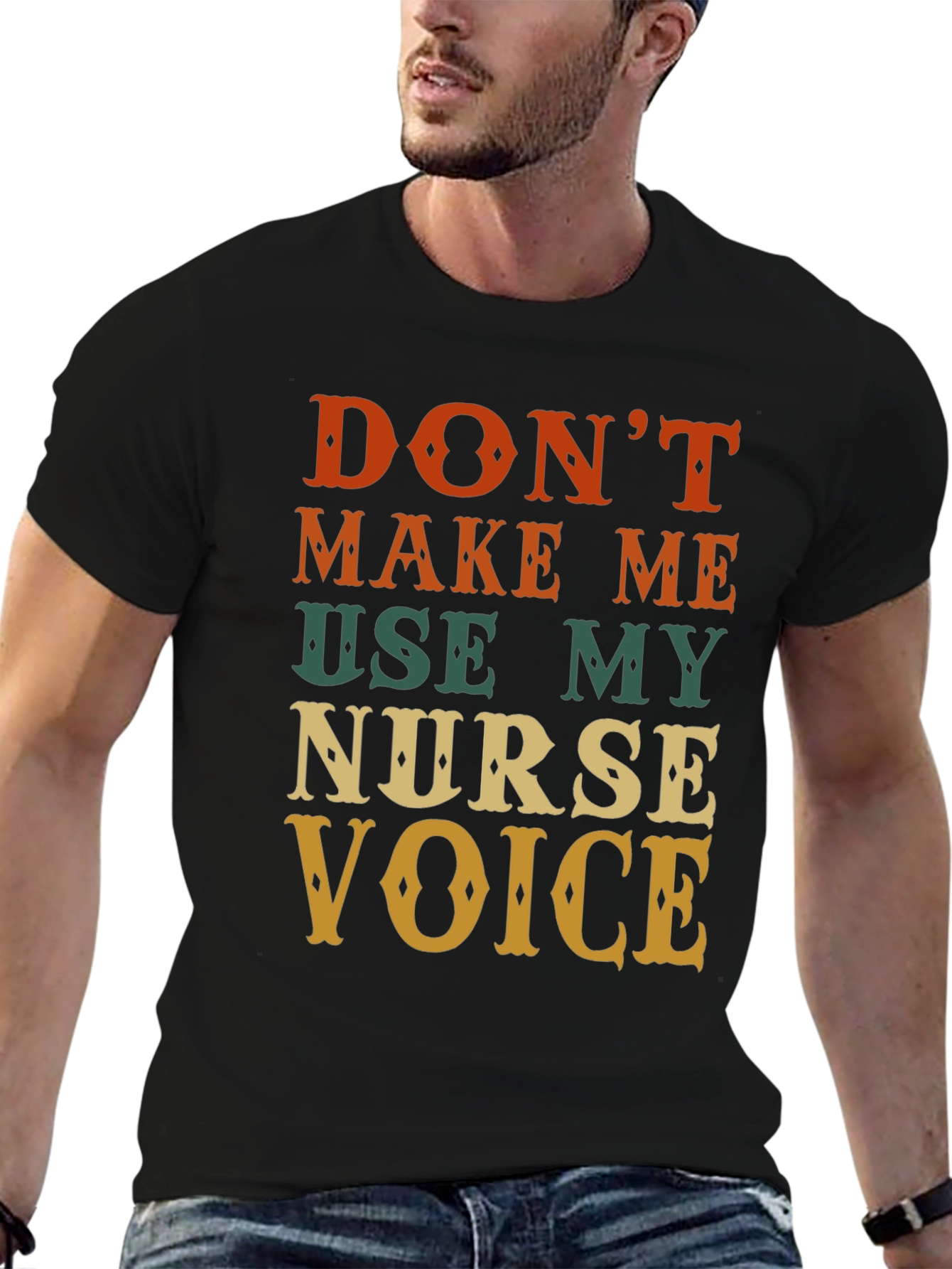 Black Nurse Voice T-Shirt - Funny Novelty Tee view 6