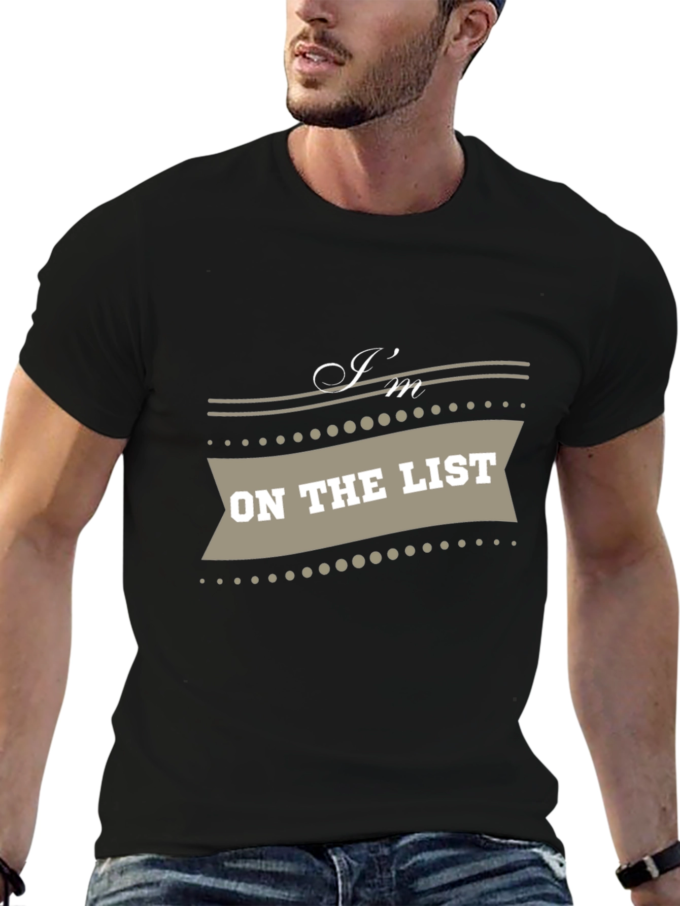 Black I'm on the List Graphic Tee - Trendy Casual Wear view 6