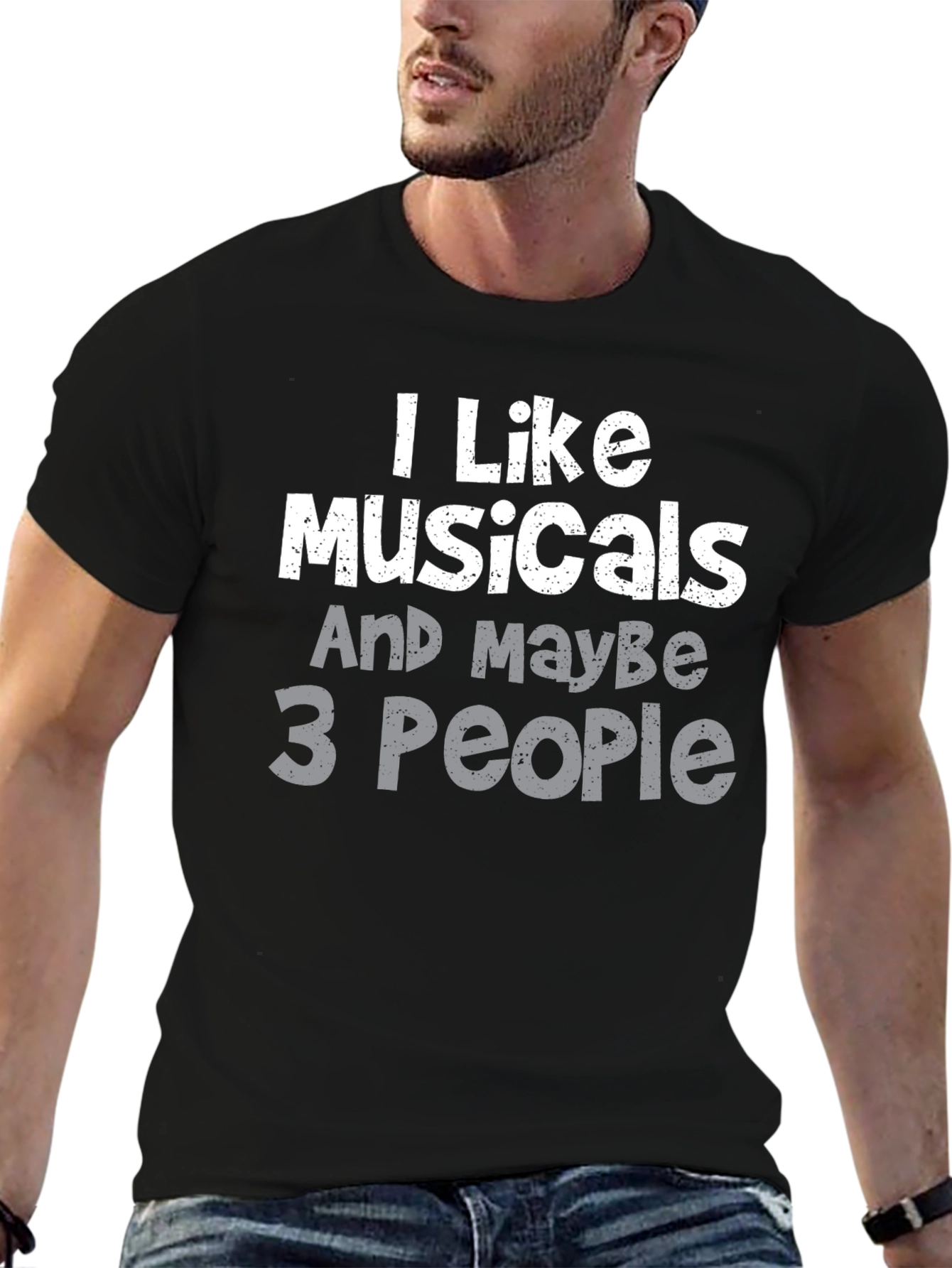 Black I Like Musicals T-Shirt Funny Introvert Tee view 6