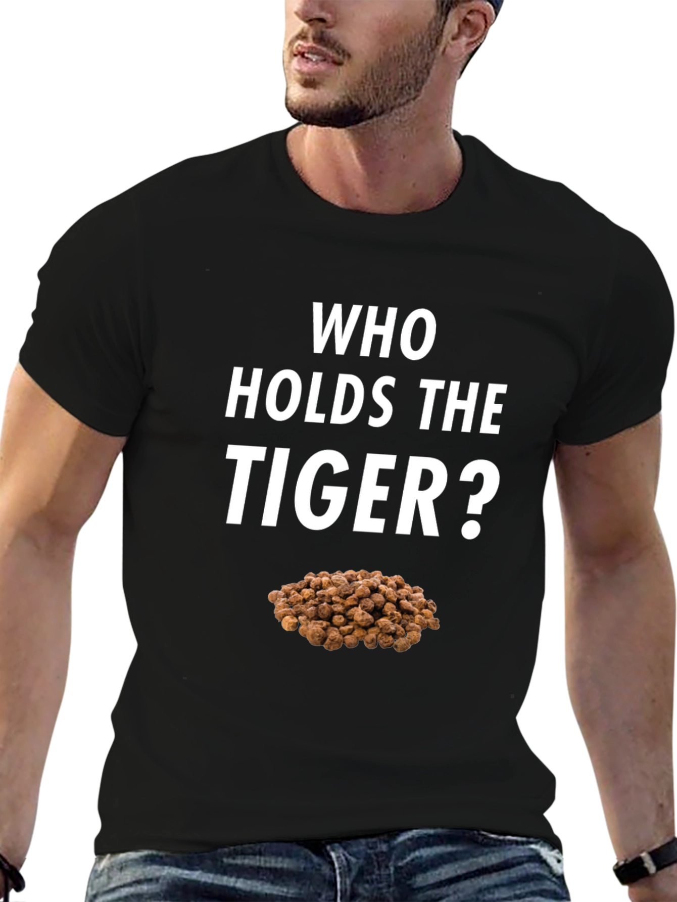 Black Who Holds the Tiger Nuts Black T-Shirt view 6