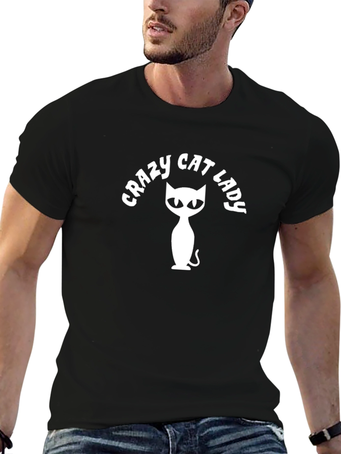 Crazy Cat Lady T-Shirt - Black Cat Lover Tee - 6