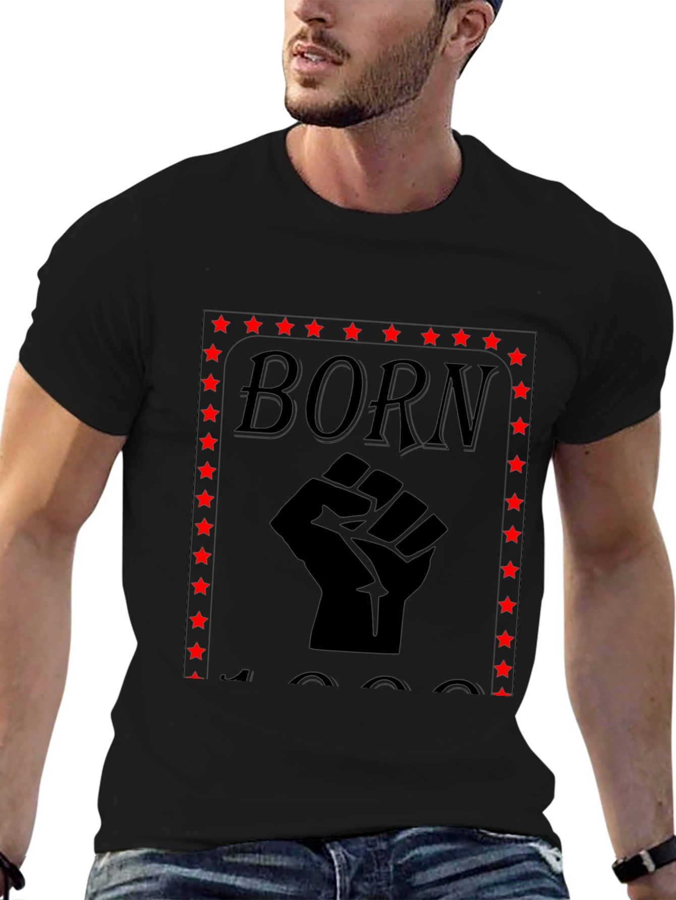 Black Born in 1900s Fist Graphic Tee view 6
