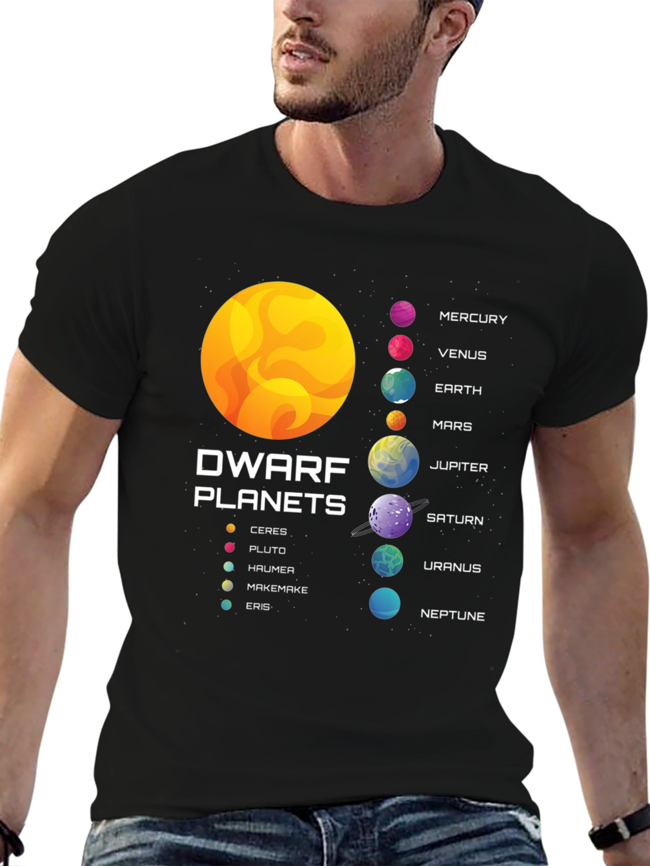 Black Planets Graphic T-Shirt - Astronomy Tee view 6