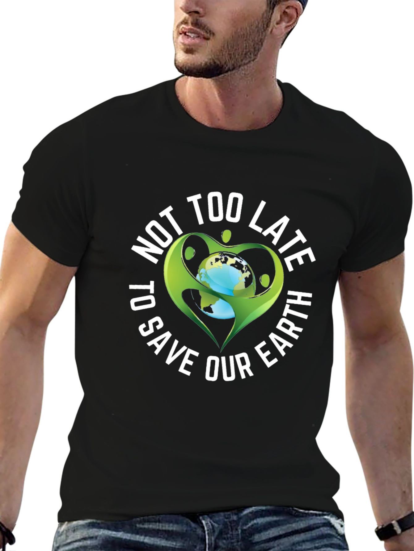Black Save Our Earth Graphic Tee - Black view 6