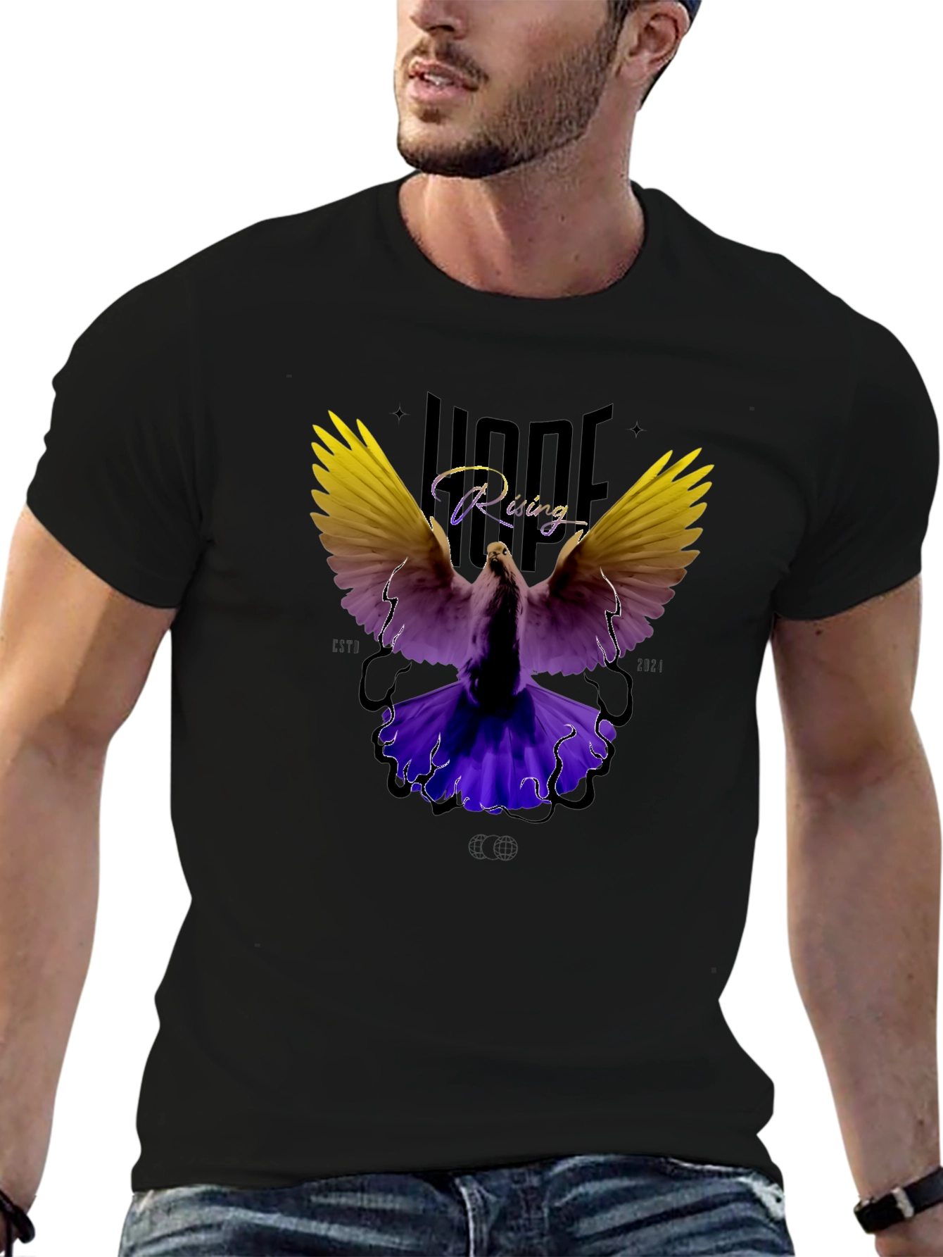Black Hope Rising Graphic Tee - Dove Design view 6