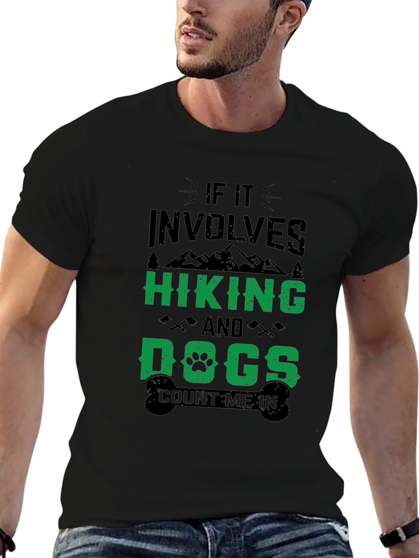 Black Hiking Dogs T-Shirt - Adventure Ready view 6