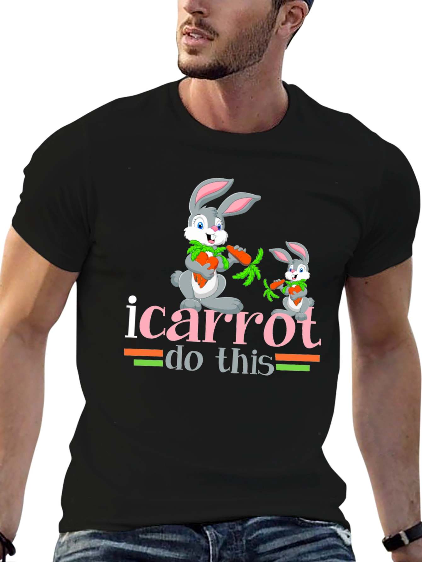 Black I Carrot Do This T-Shirt Bunny Tee view 6
