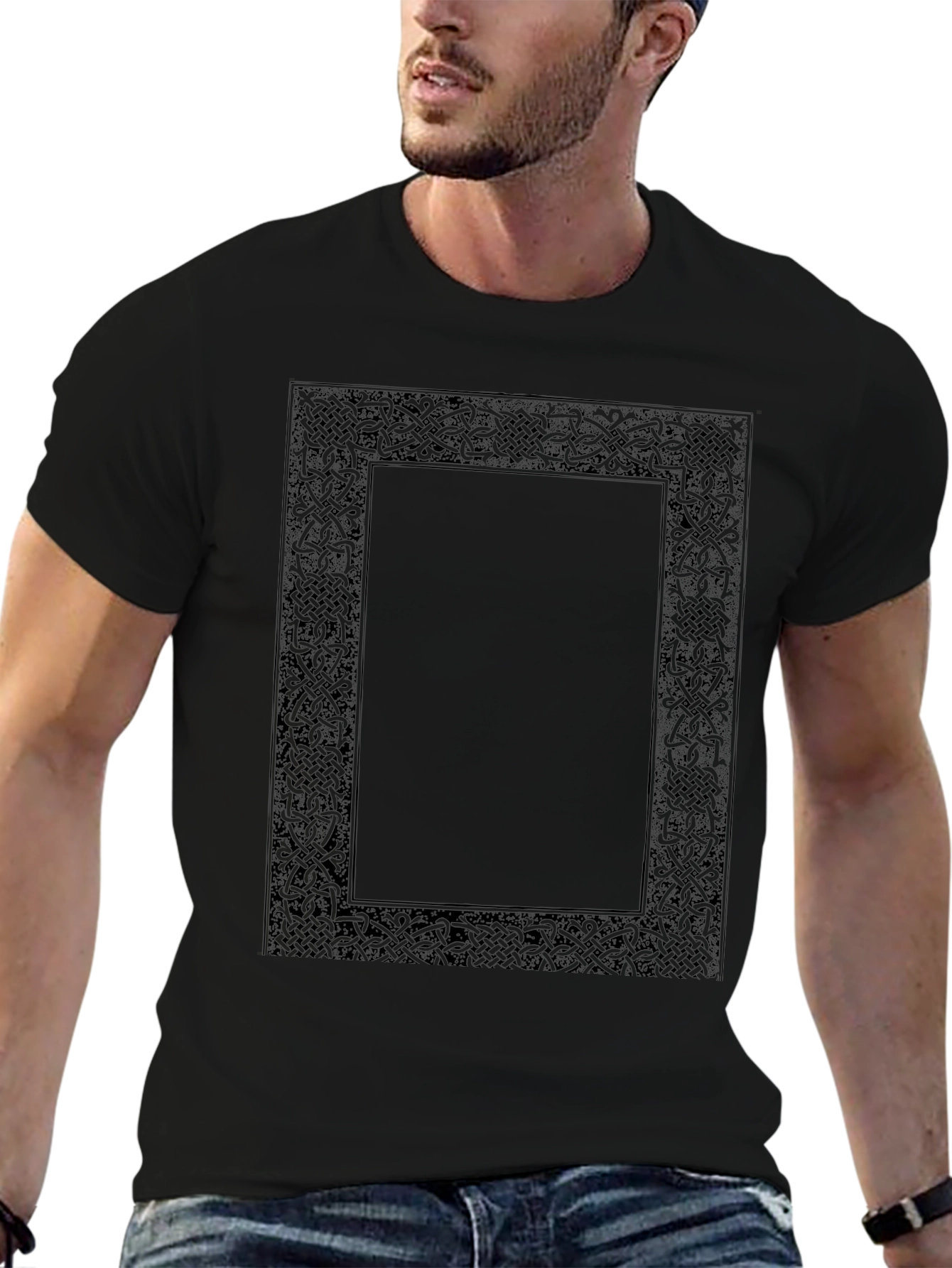 Black Celtic Knot Framed Graphic T-Shirt view 6