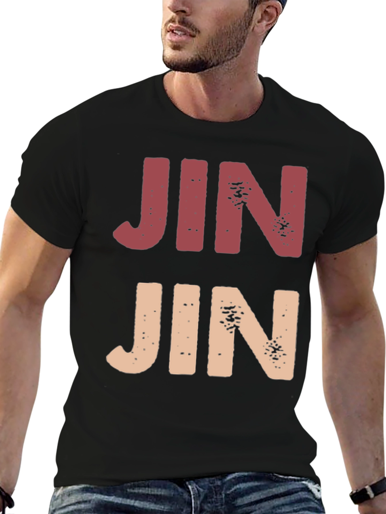 Black Retro Style JIN Graphic Tee view 6