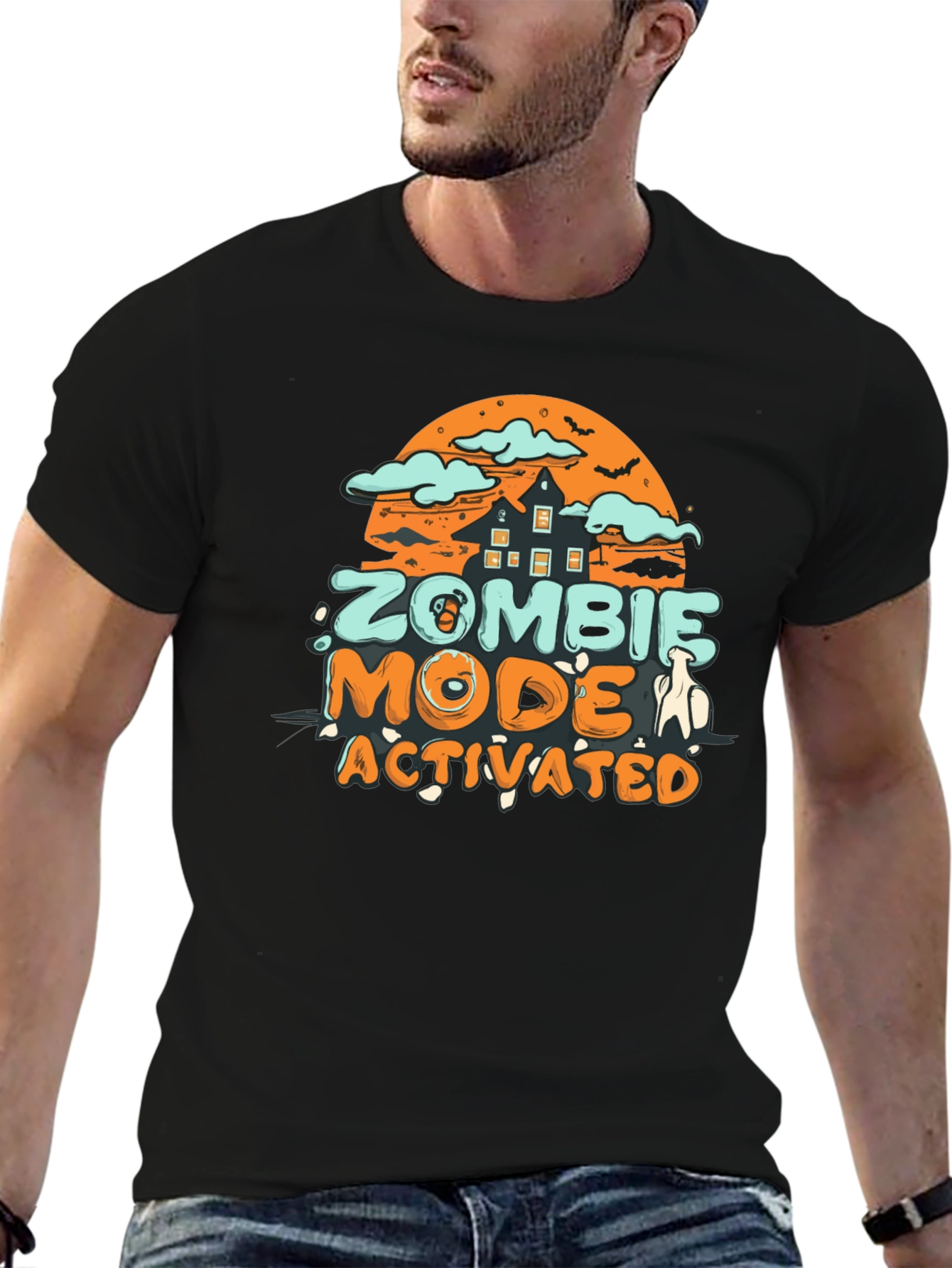 Black Zombie Mode Activated T-Shirt view 6