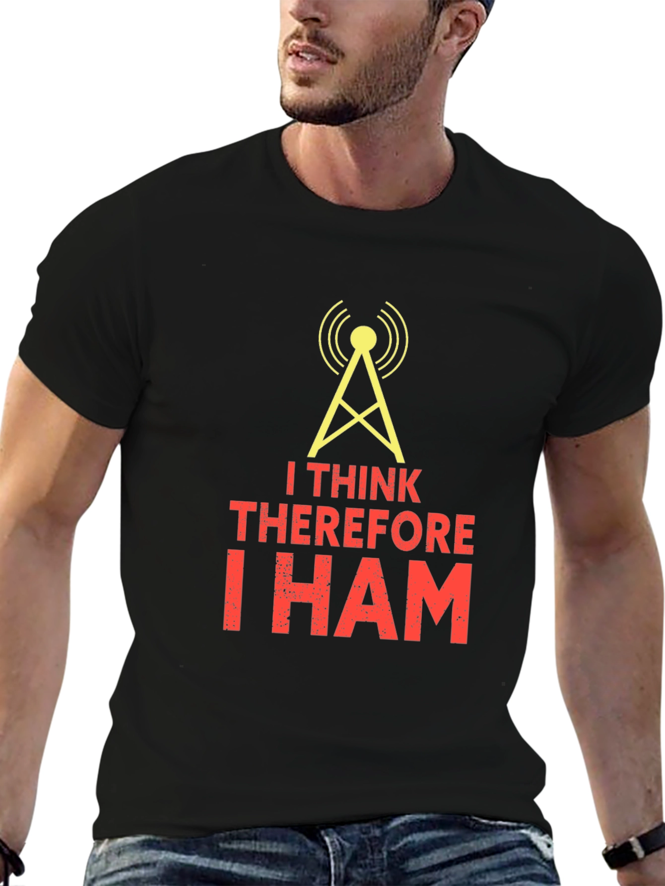 Black I Think Therefore I Ham Black T-Shirt view 6