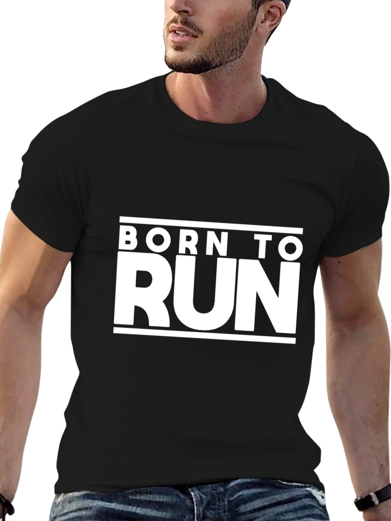 Black Born To Run Graphic Tee - Black view 6