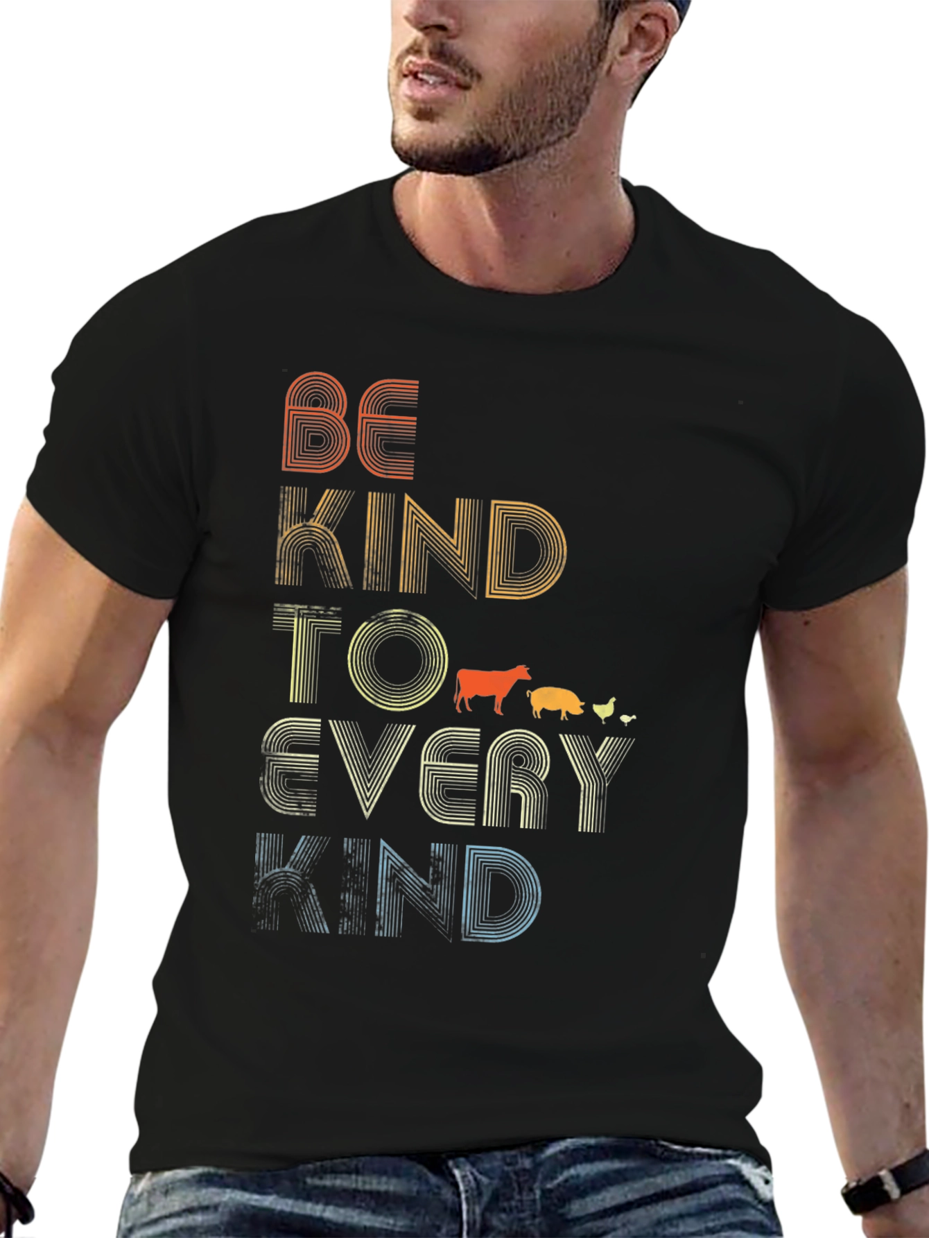 Black Be Kind to Every Kind Graphic T-Shirt view 6