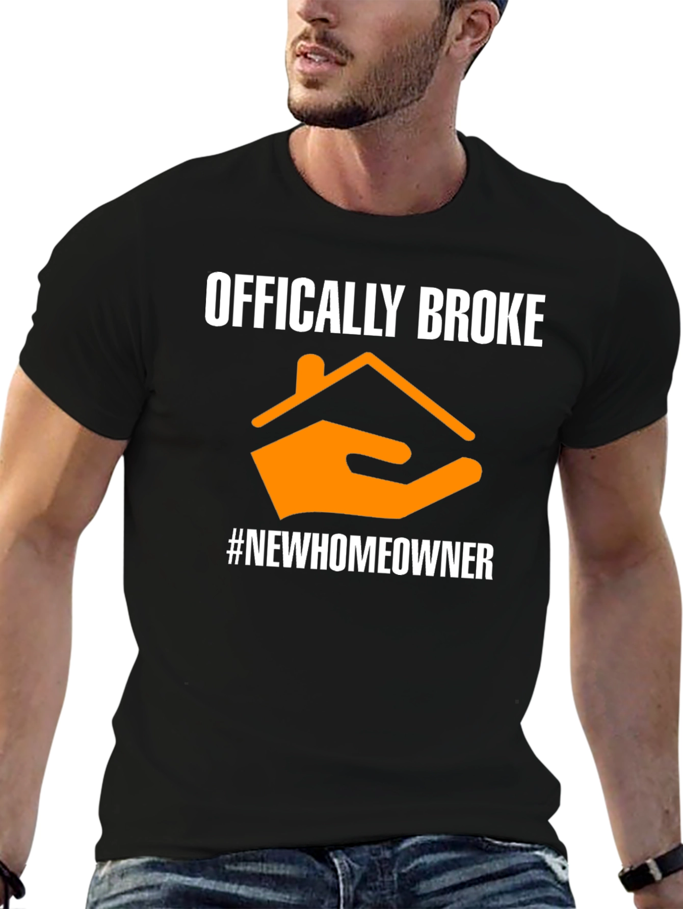 Black Officially Broke New Homeowner T-Shirt view 6