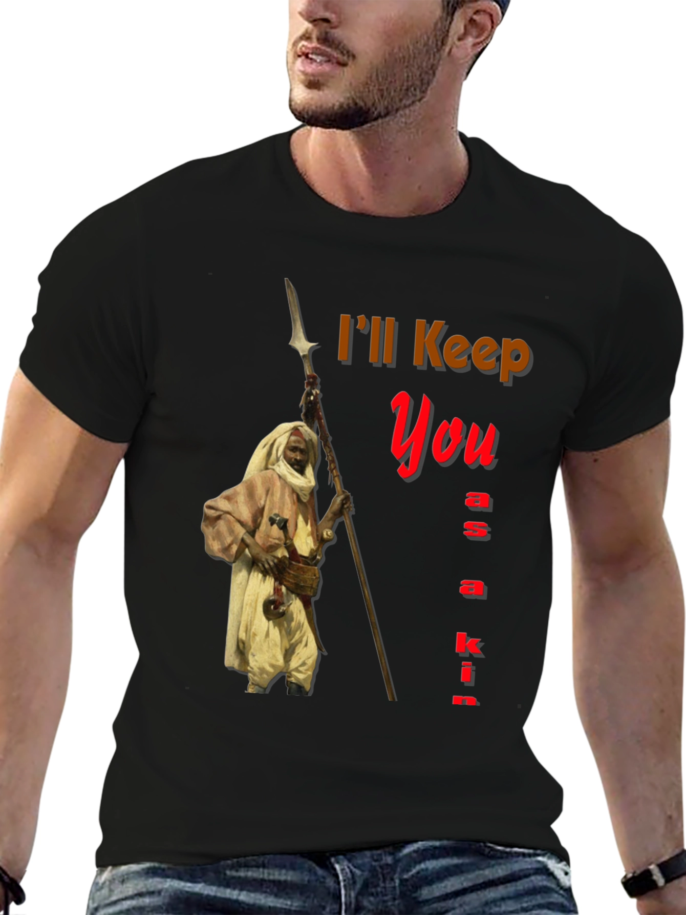 Black I'll Keep You as a Kin Graphic Tee view 6
