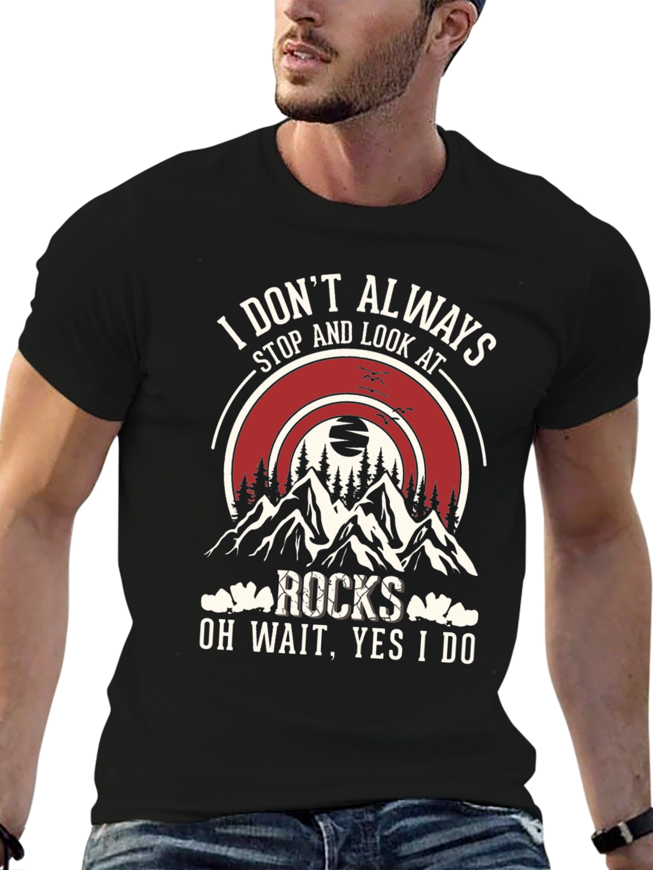 Black Rocks Graphic T-Shirt: Stop and Look Always! view 6