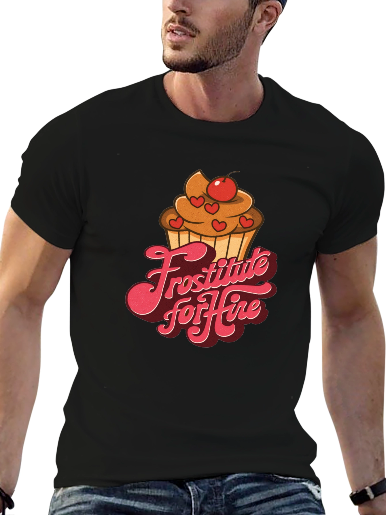 Black Frostitute For Hire Black T-Shirt Cupcake Dessert view 6
