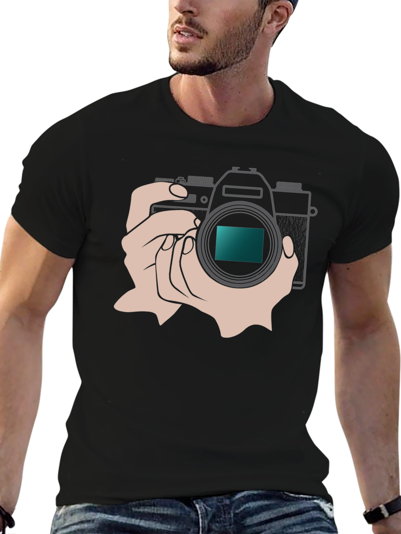 Black Camera Graphic T-Shirt - Photography Enthusiast Apparel view 6