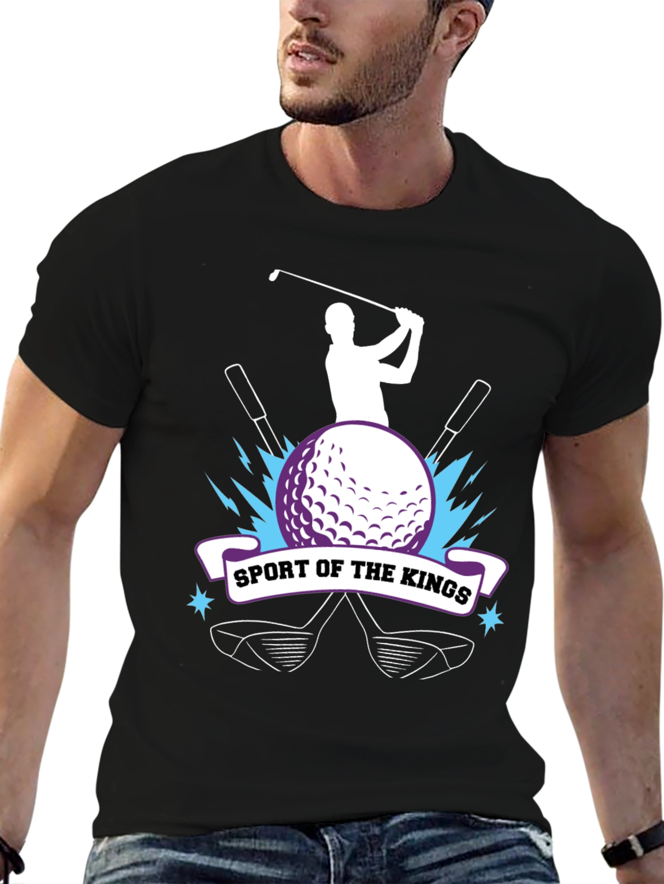 Black Golf Sport of Kings T-Shirt view 6