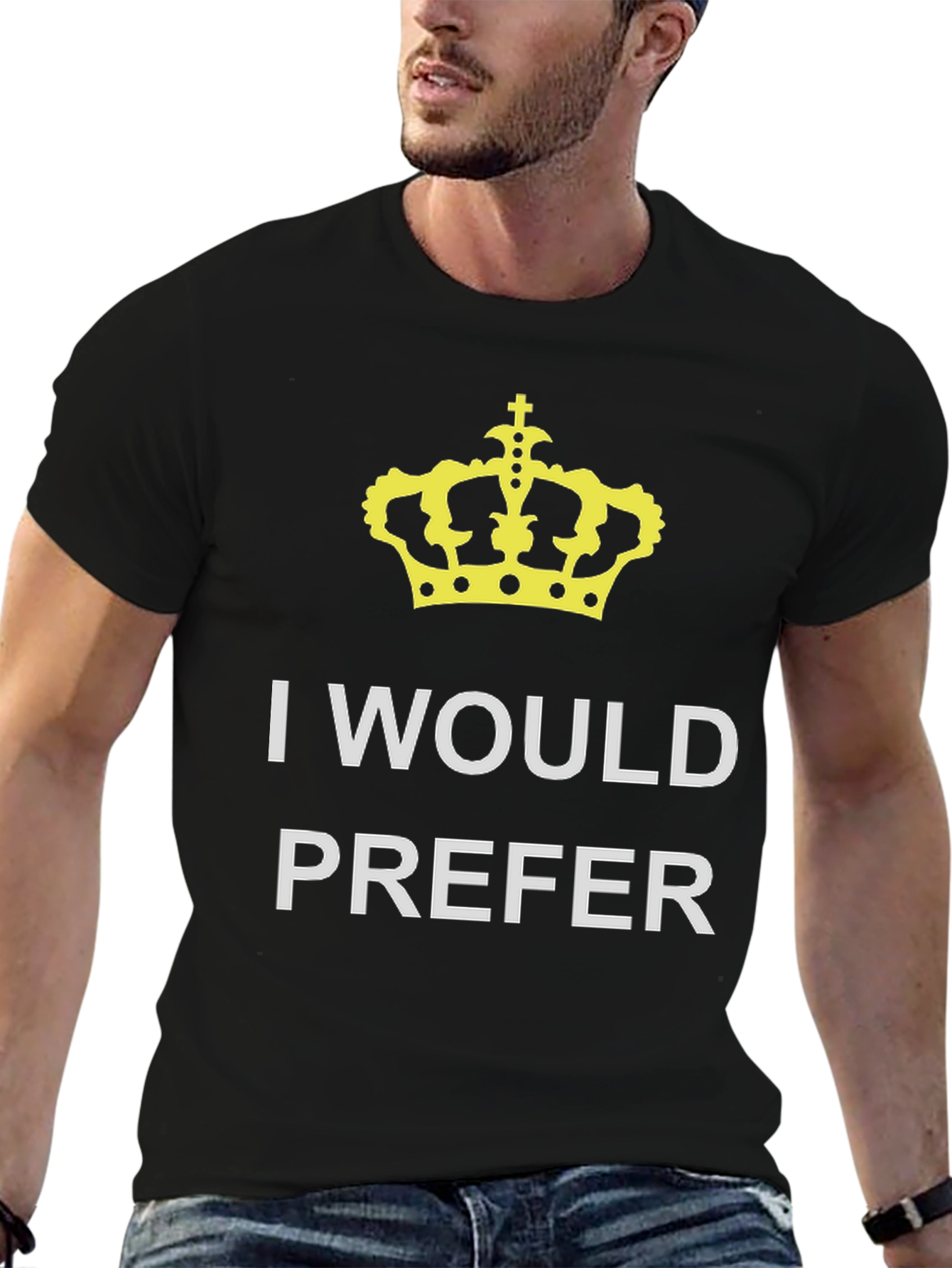 Black I Would Prefer Crown Black T-Shirt view 6