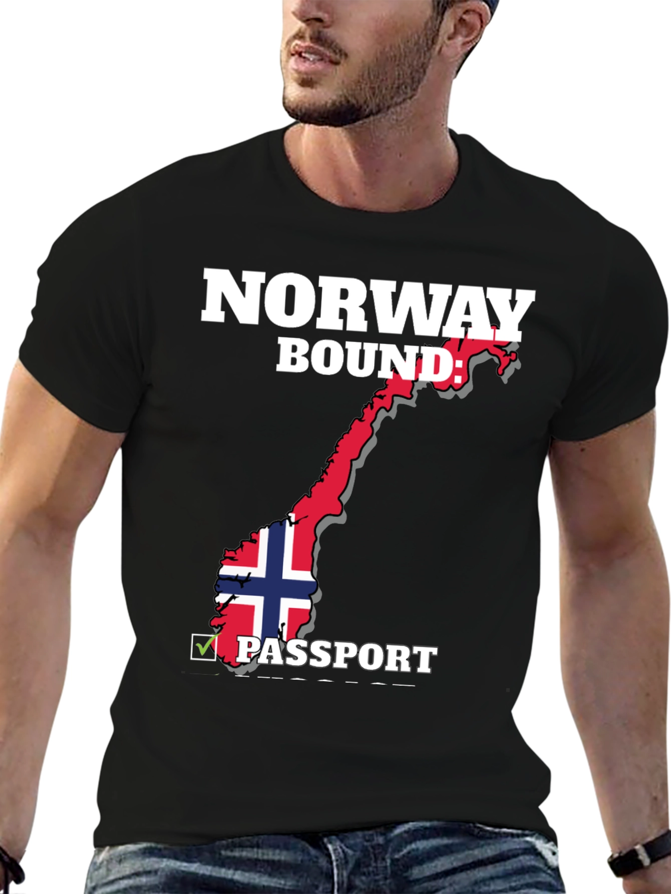 Norway Bound Passport T-Shirt - Black - 6