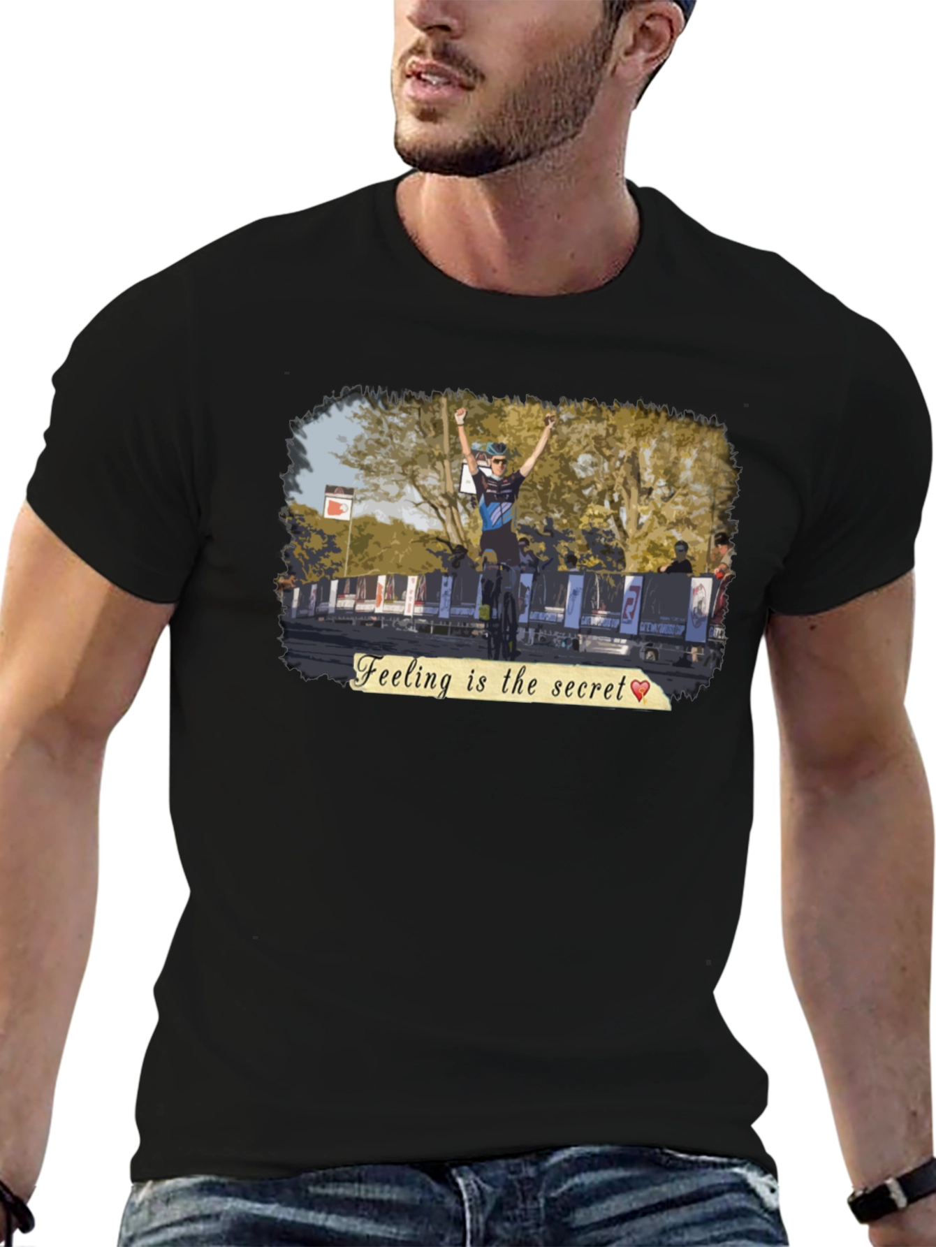 Black Feeling is the Secret T-Shirt - Cyclist Victory Design view 6