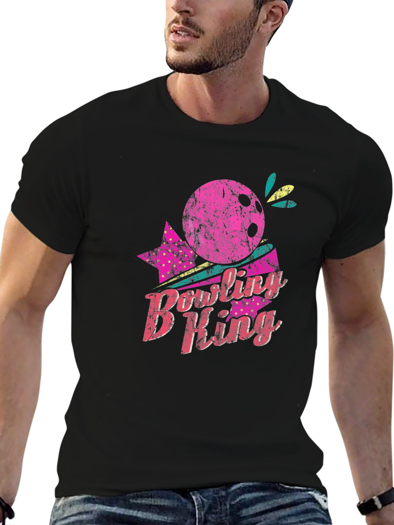 Black Bowling B King Graphic T-Shirt view 6