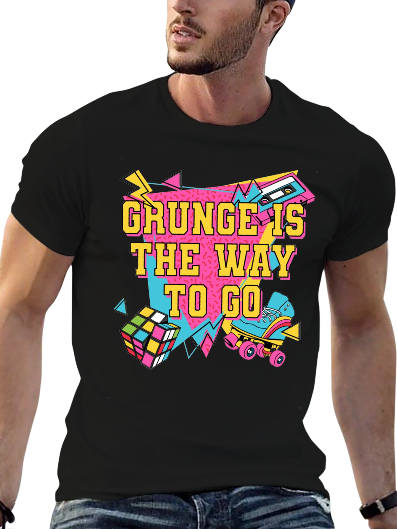 Black Retro 80s Grunge T-Shirt view 6