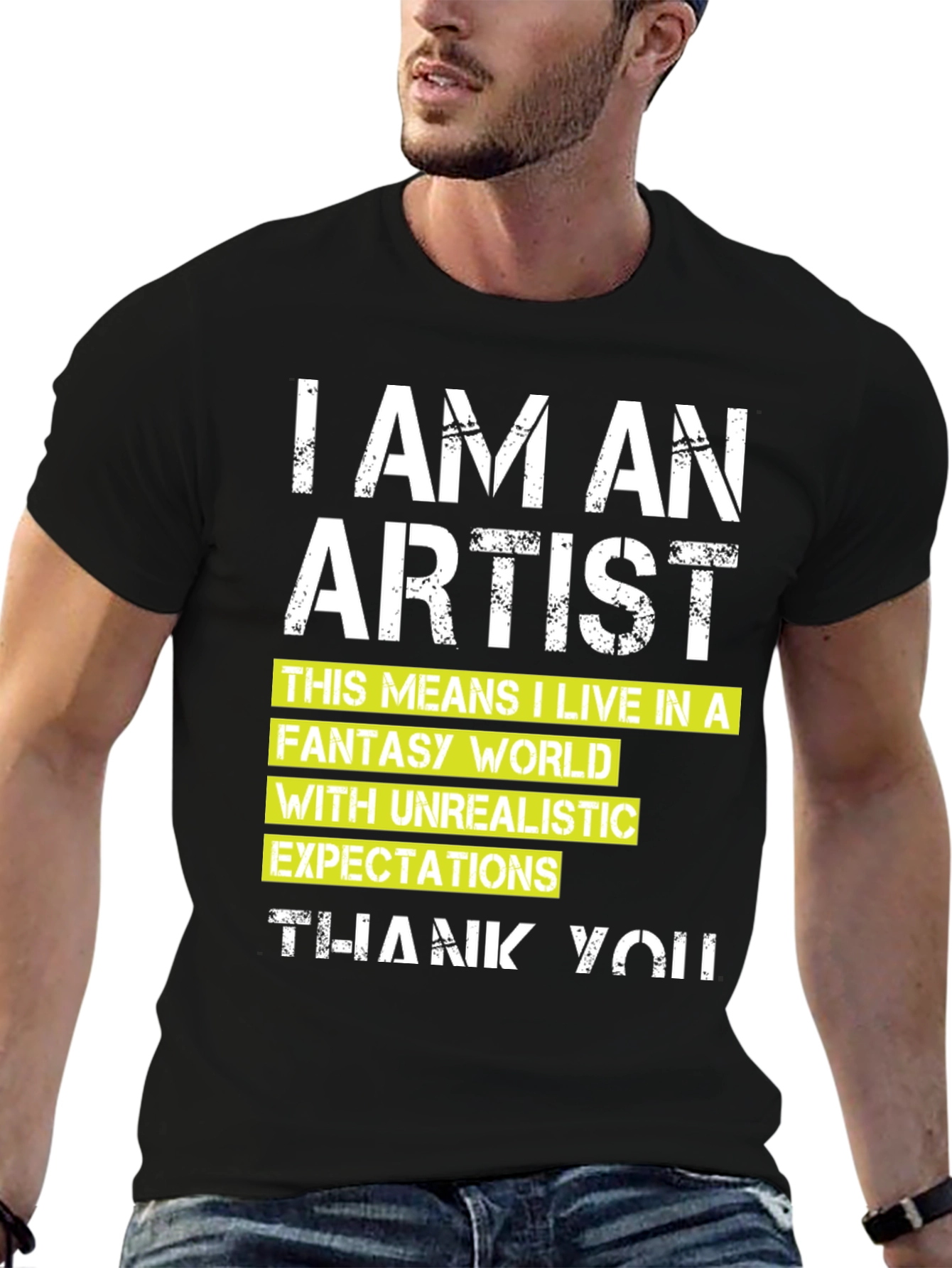 Black I am an Artist T-Shirt view 6