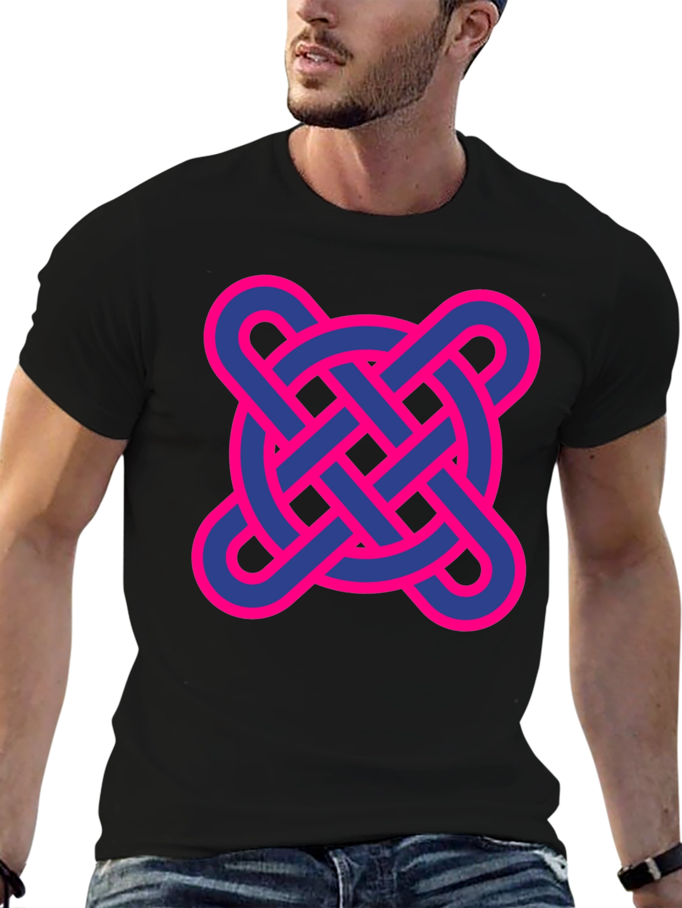 Black Adinkra Symbol Graphic T-Shirt - Black view 6