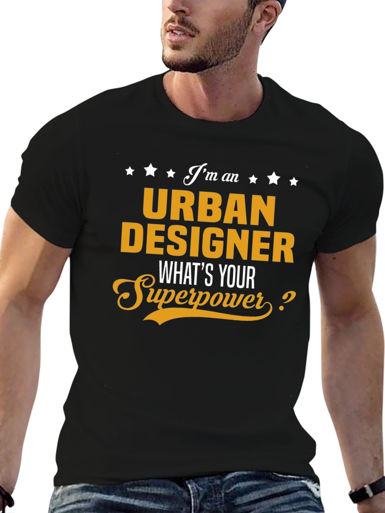 Black Urban Designer Superpower T-Shirt view 6