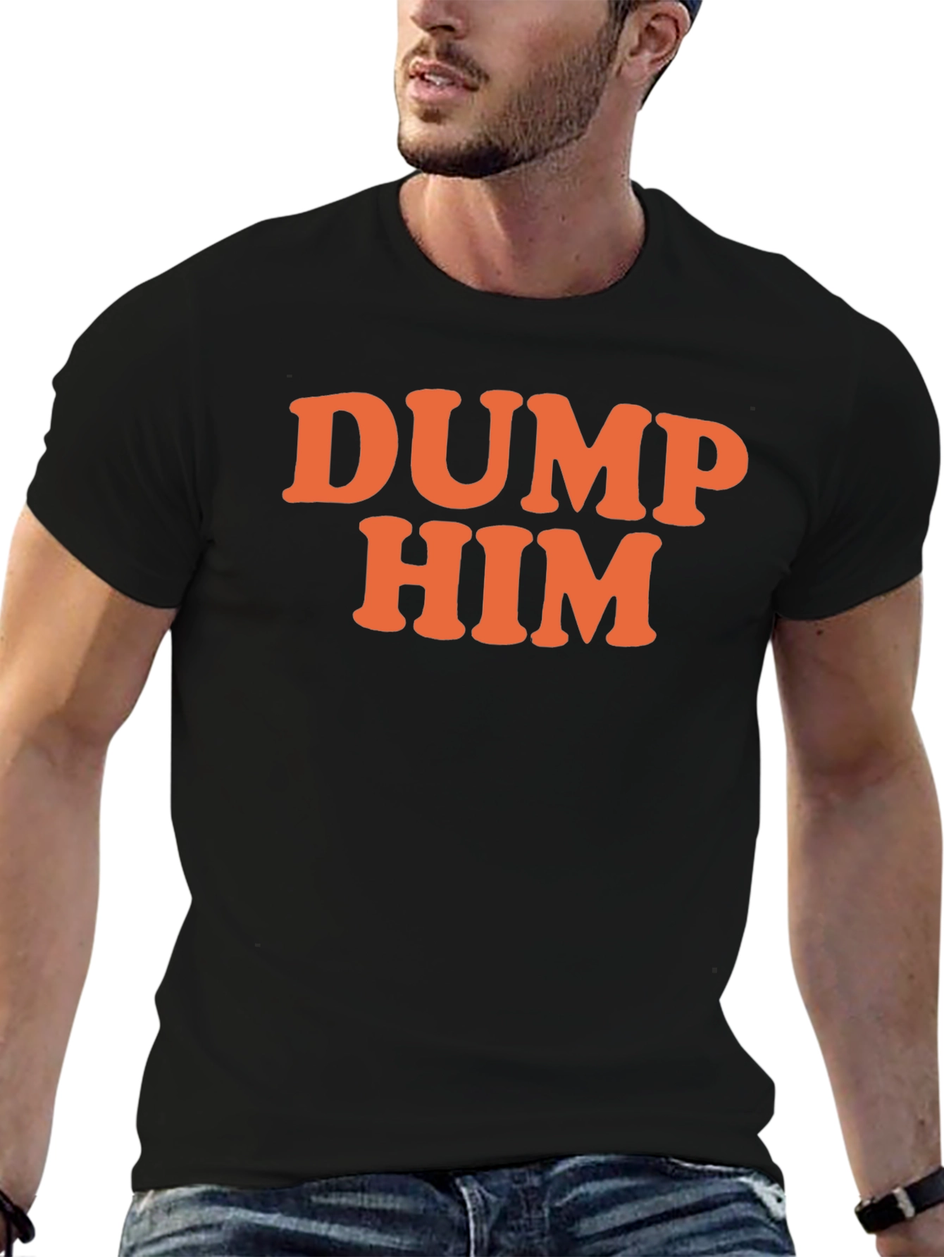 Black DUMP HIM Graphic T-Shirt - Sarcastic Fun view 6