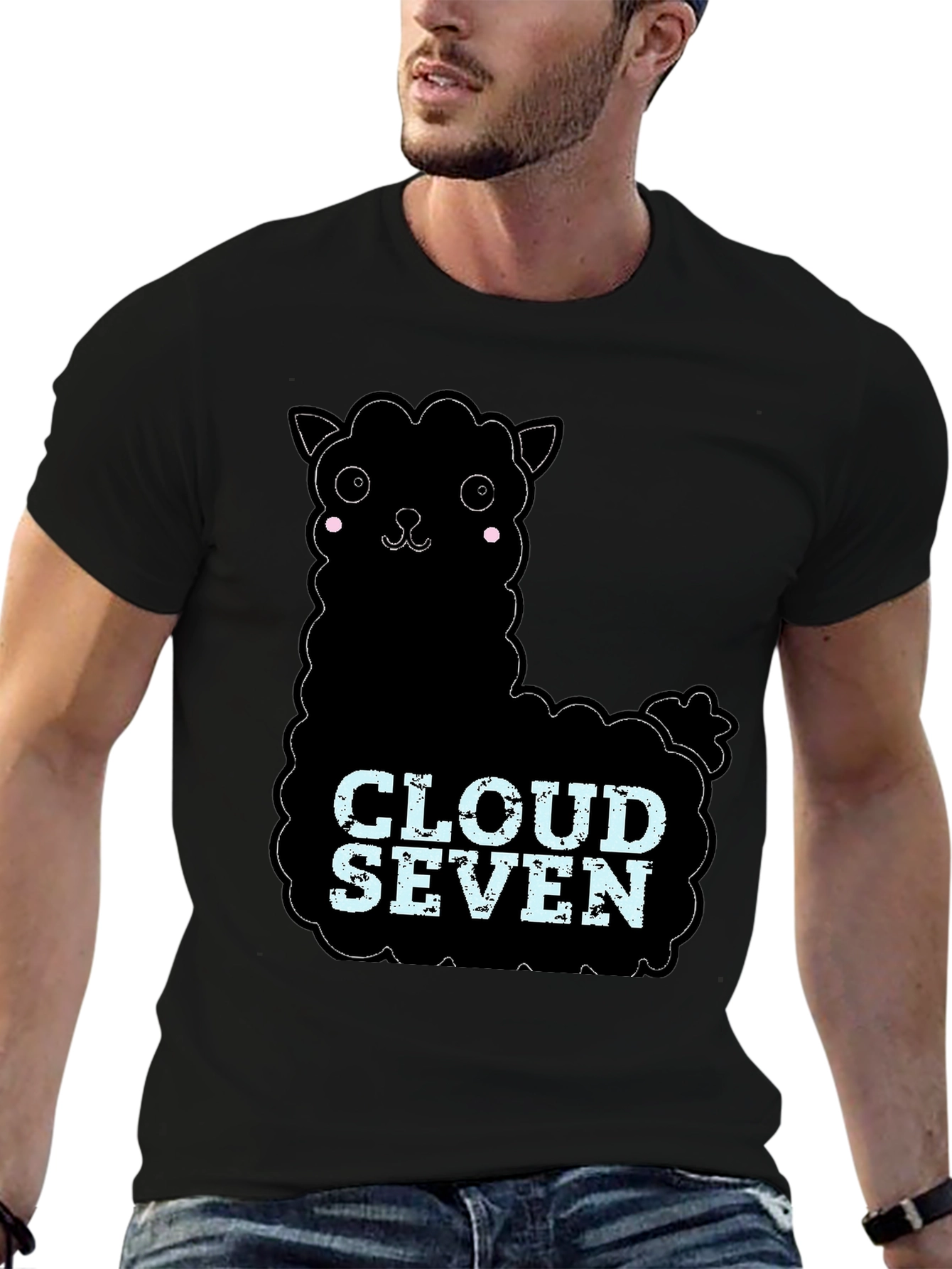Black Cloud Seven Llama Graphic Tee view 6