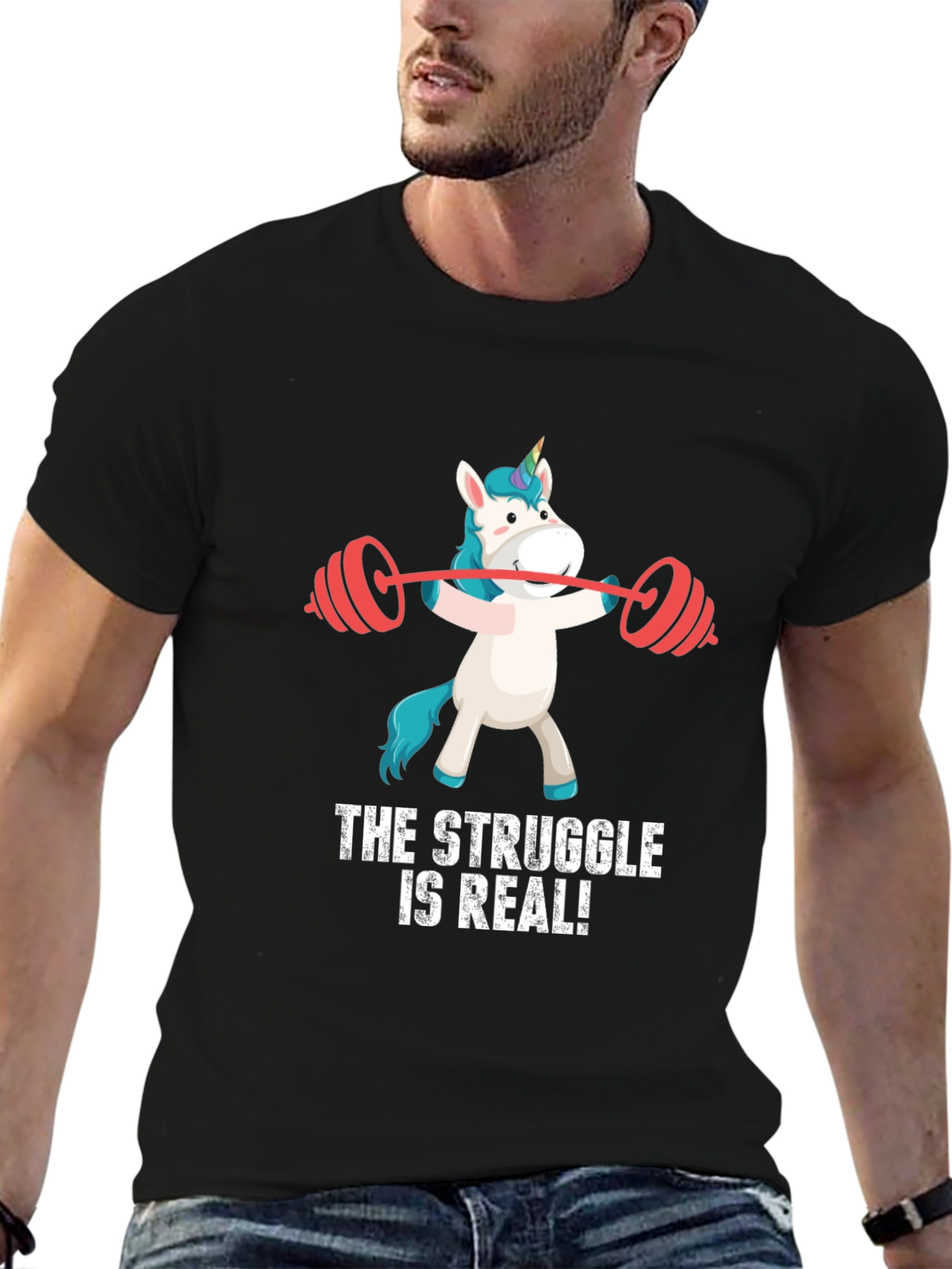 Unicorn Gym T-Shirt - The Struggle is Real! - 6