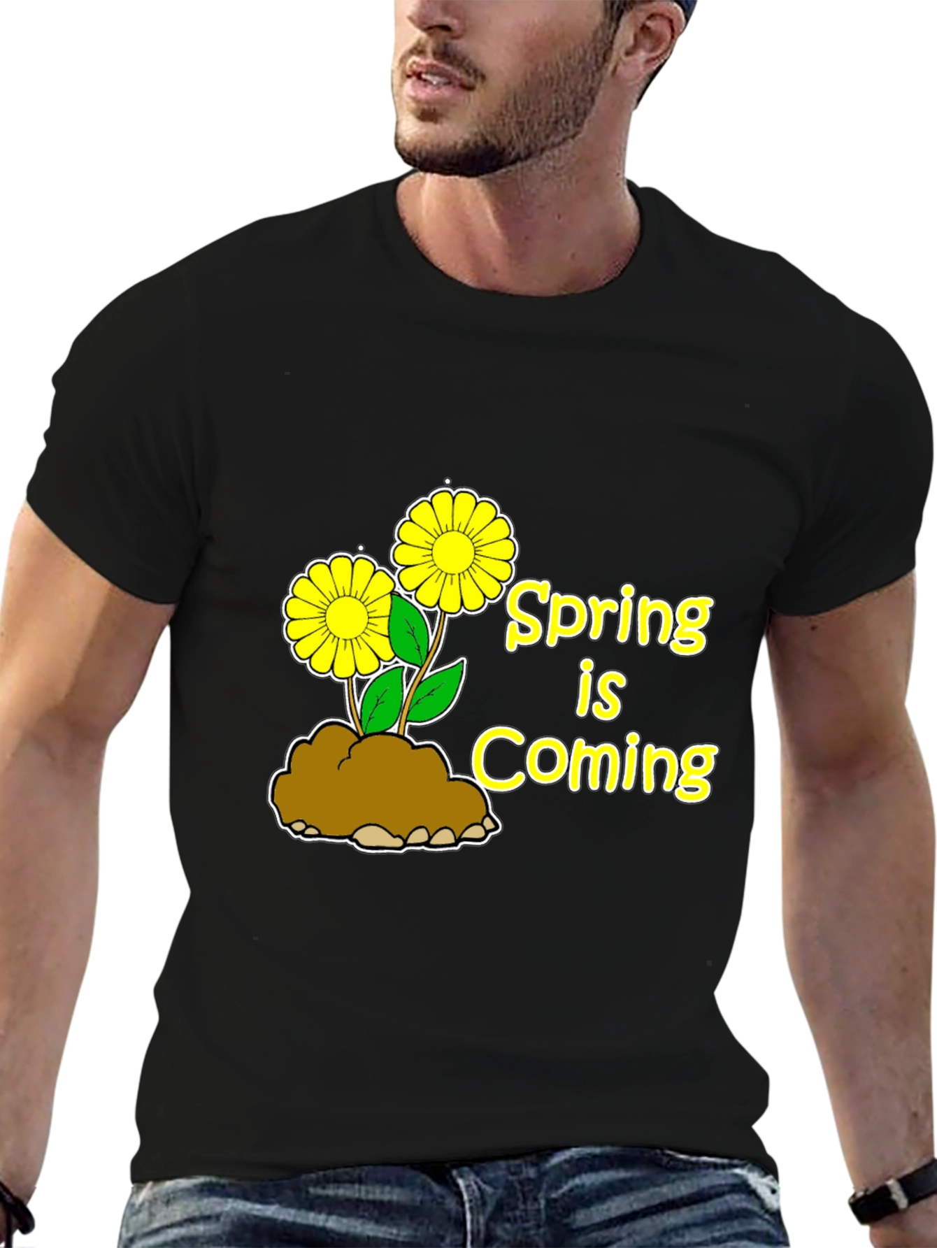 Black Spring Is Coming Graphic Tee view 6