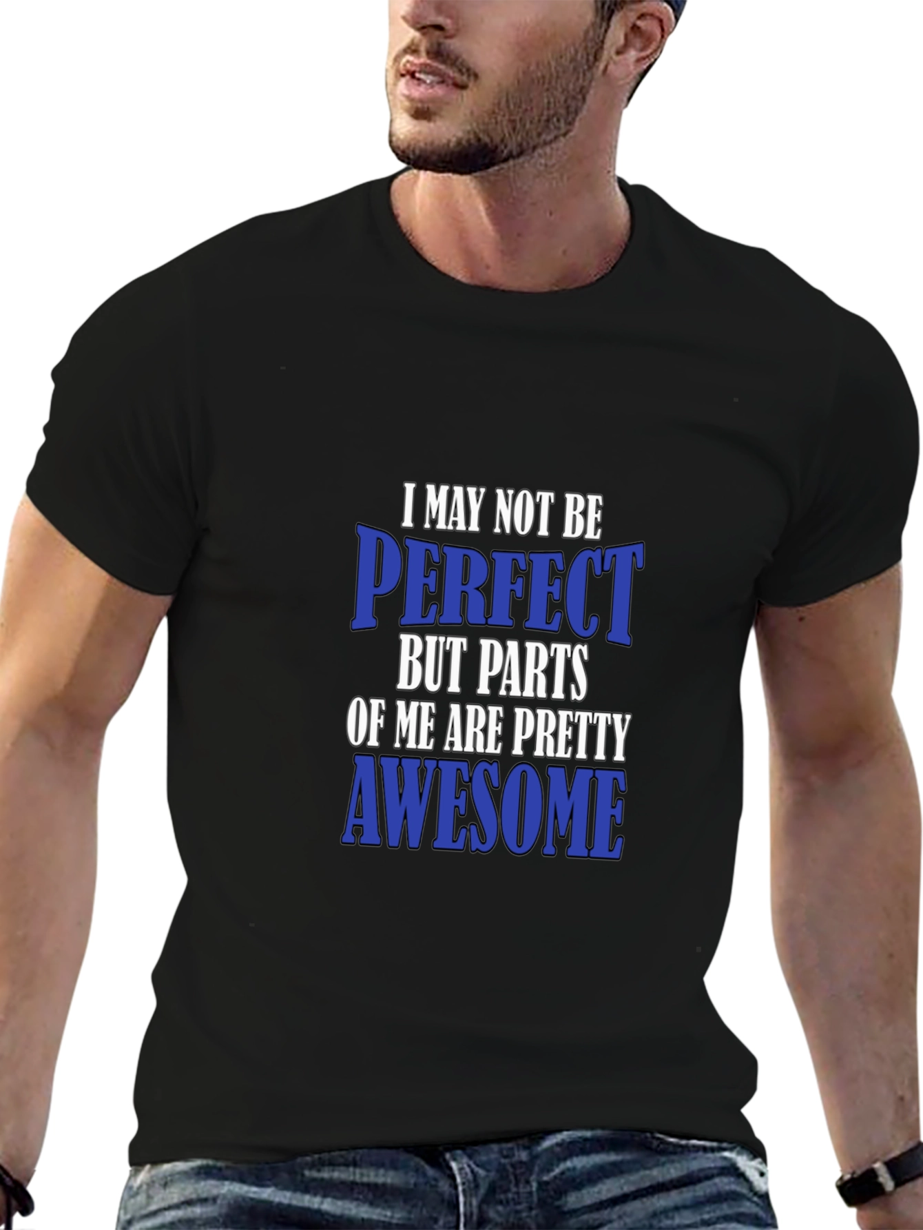 Black Awesome Parts T-Shirt Funny Sarcastic Novelty Tee view 6