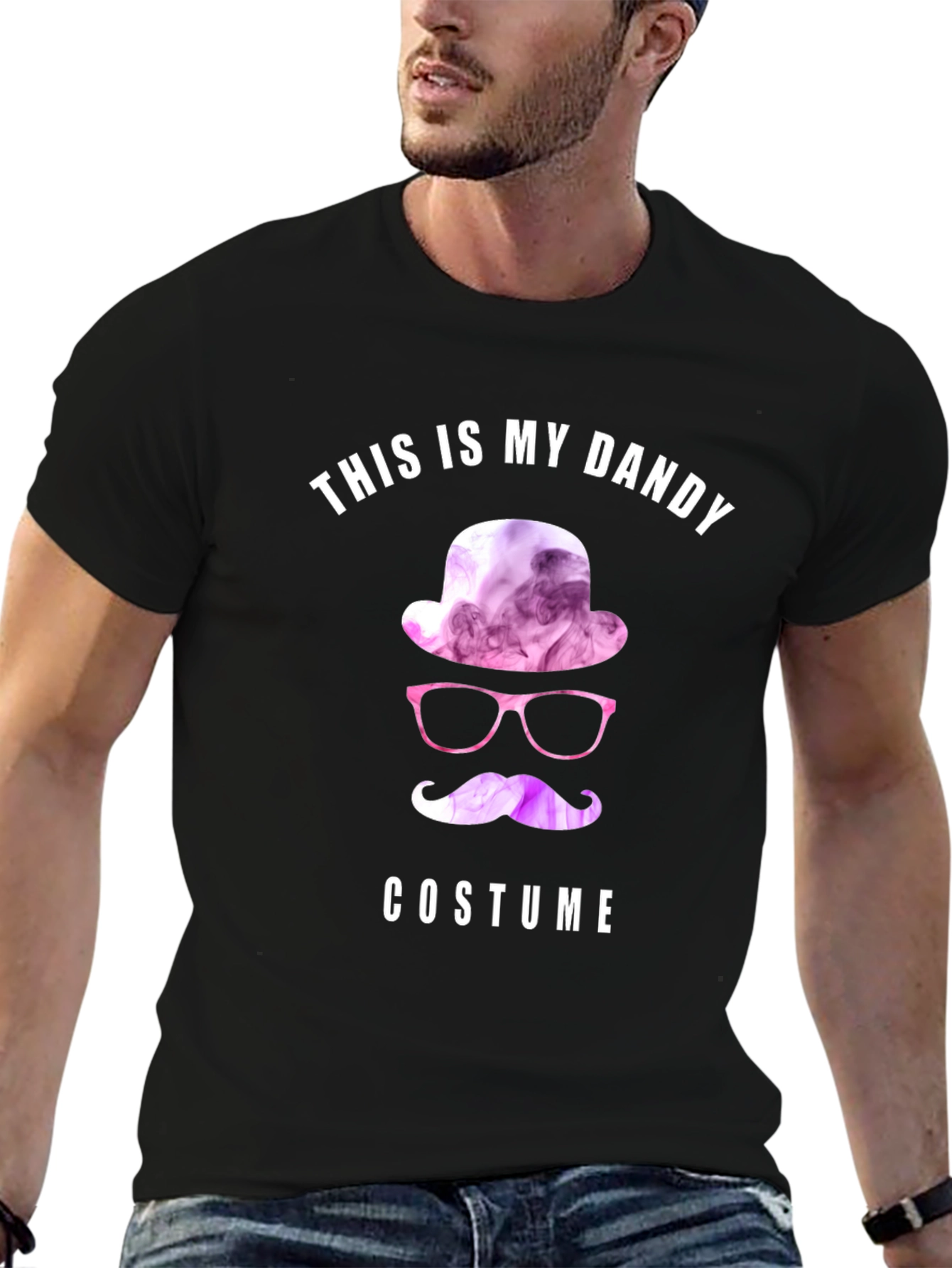 Black Dandy Costume T-Shirt - Funny Halloween Apparel view 6
