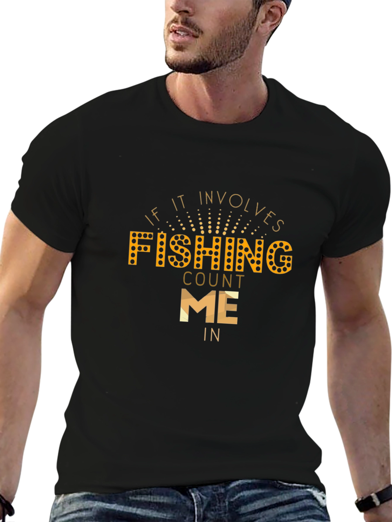 Black Fishing Count Me In Graphic T-Shirt view 6