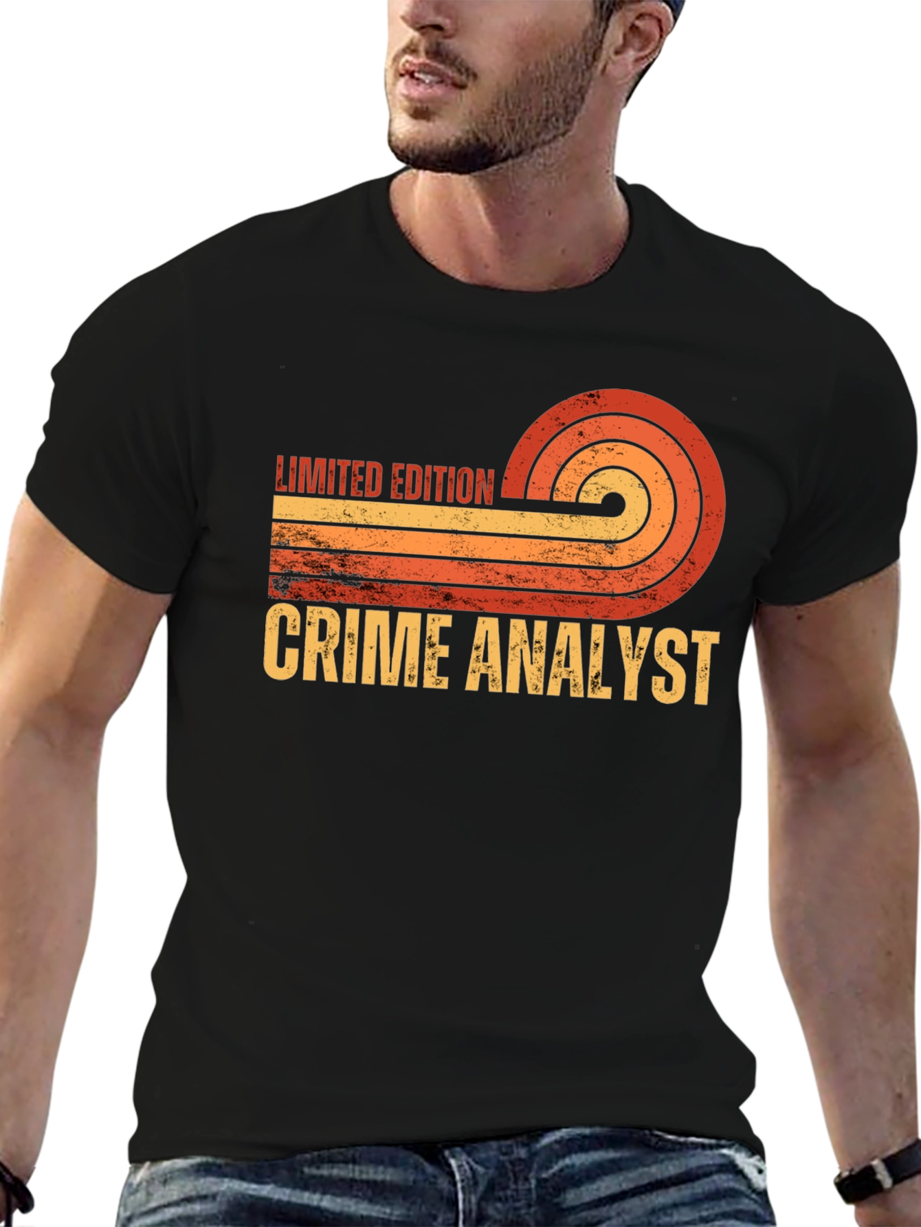 Black Limited Edition Crime Analyst Graphic T-Shirt view 6