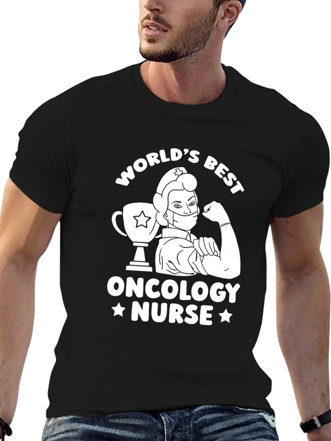 Black World's Best Oncology Nurse T-Shirt view 6